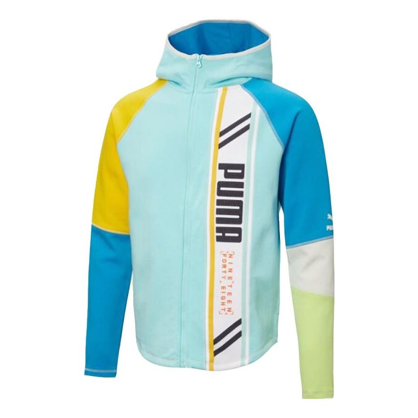 Puma Panelled Logo Jacket 'Blue White Yellow' 532183-05 - 1