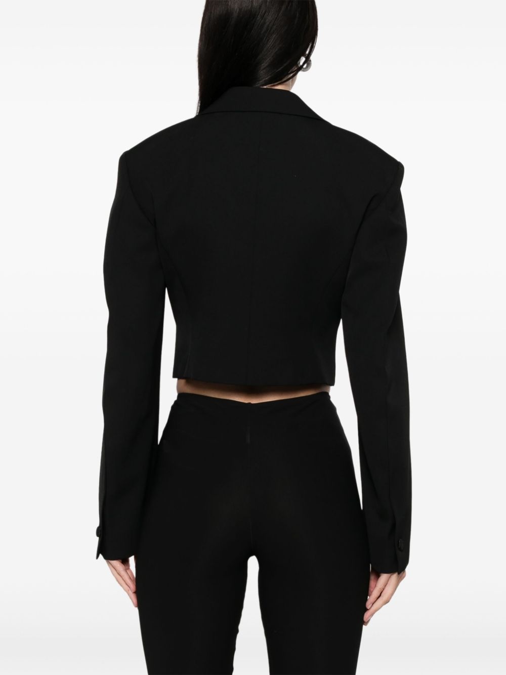 double-breasted cropped blazer - 4