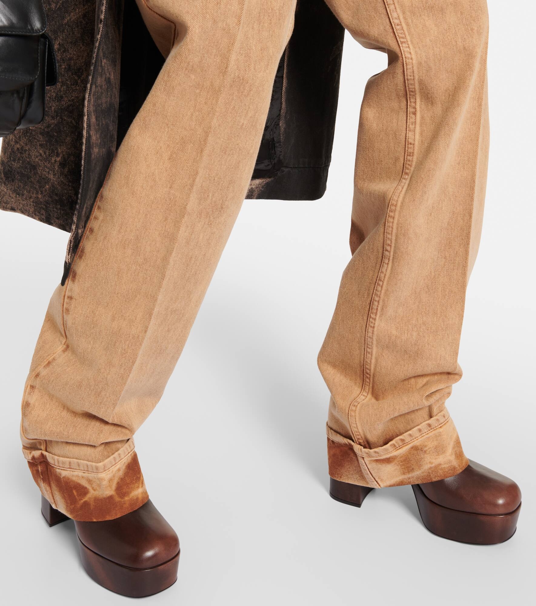 Marbleized low-rise straight jeans - 5
