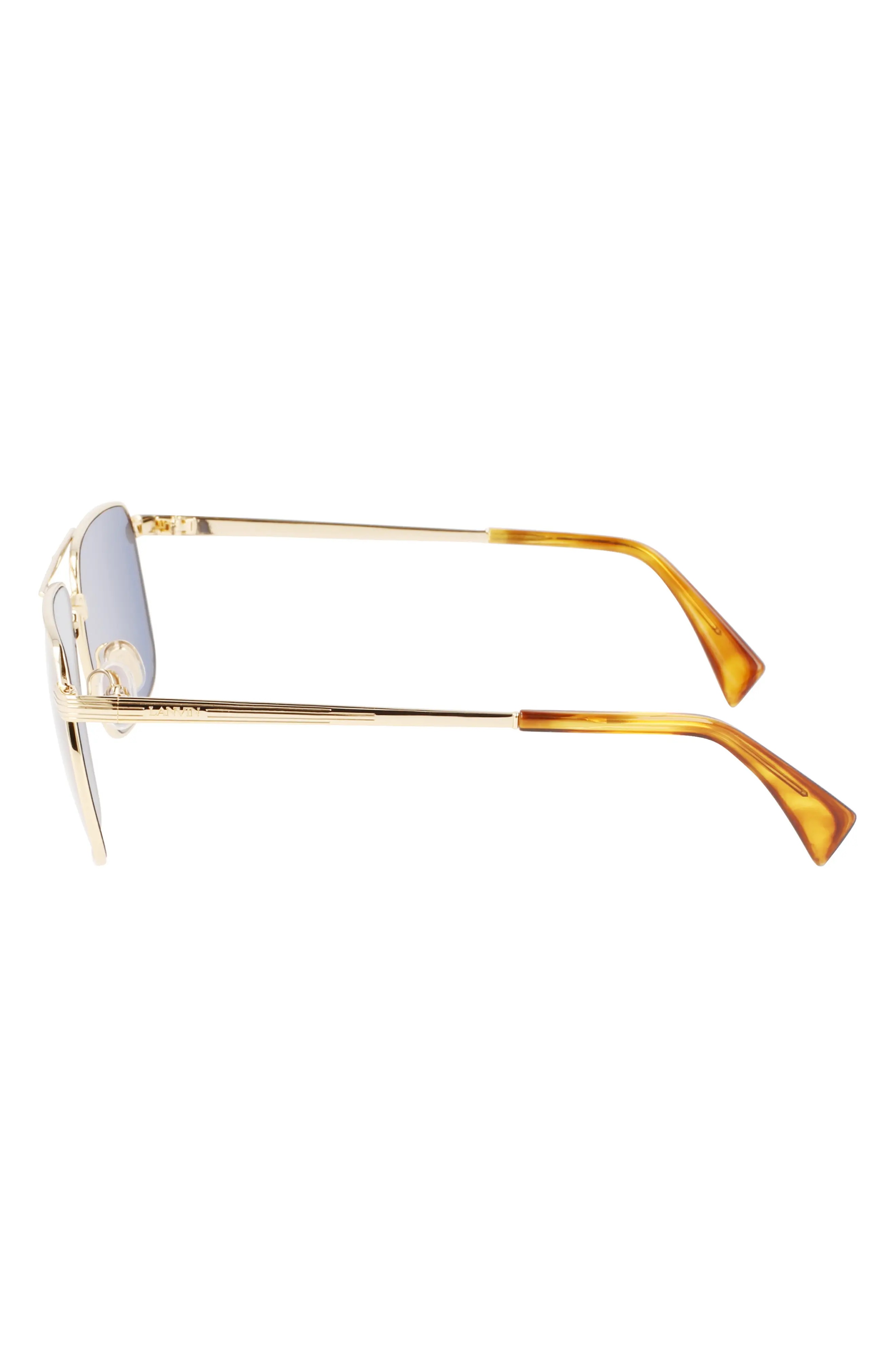 JL 58mm Rectangular Sunglasses in Gold /Blue - 4
