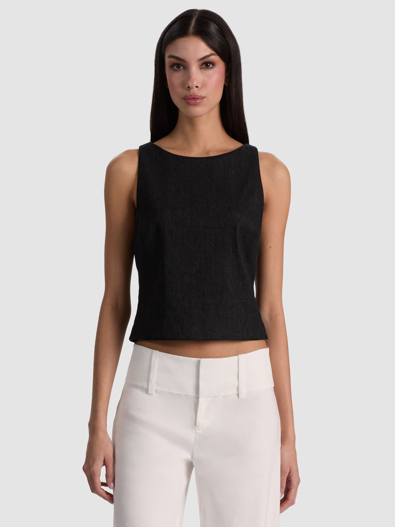YVETTE LINEN BOAT NECK TANK 2