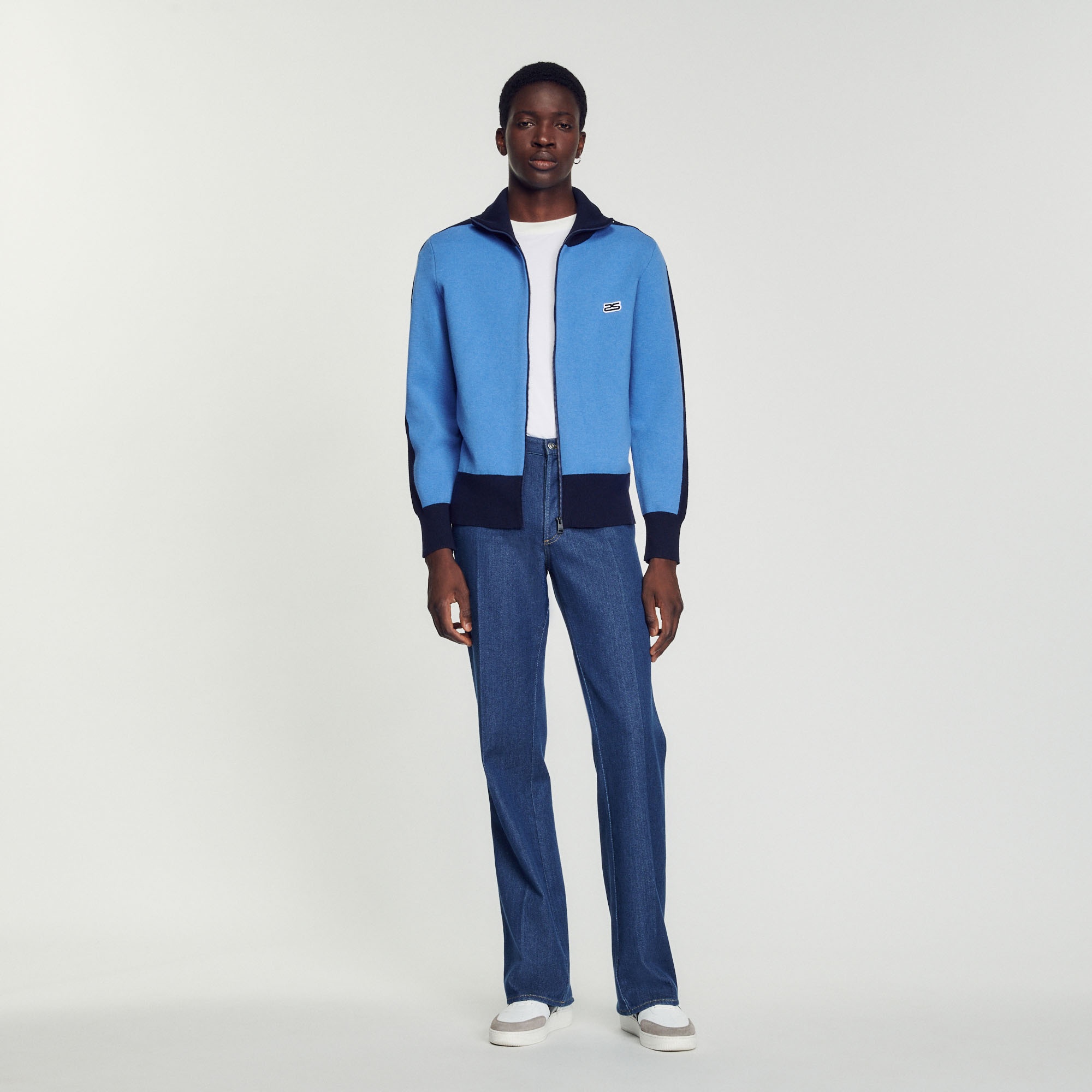 Two-tone zip cardigan - 4