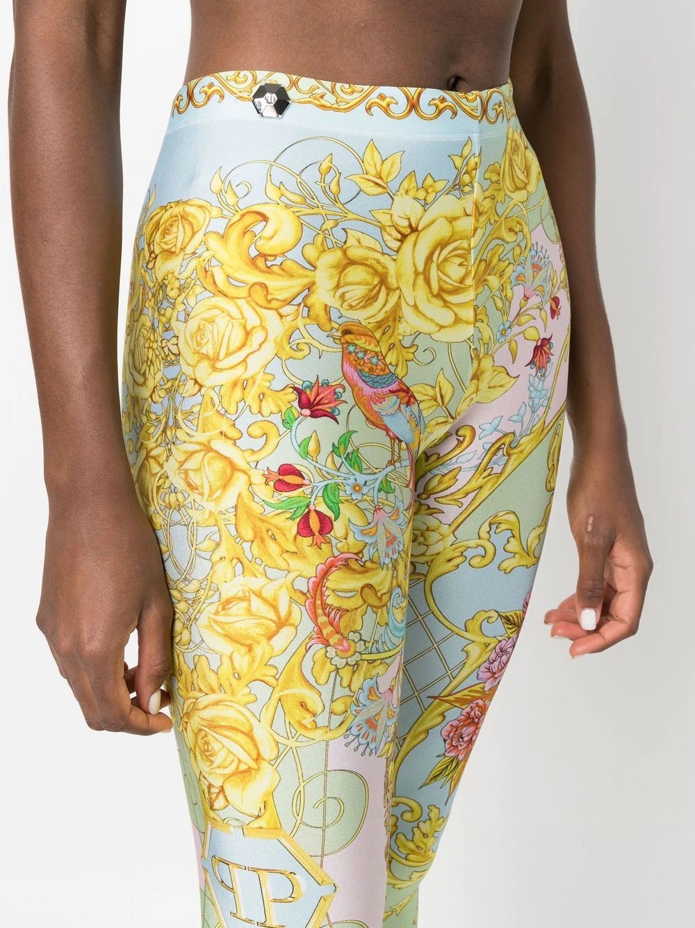 baroque-print high-waisted leggings - 5