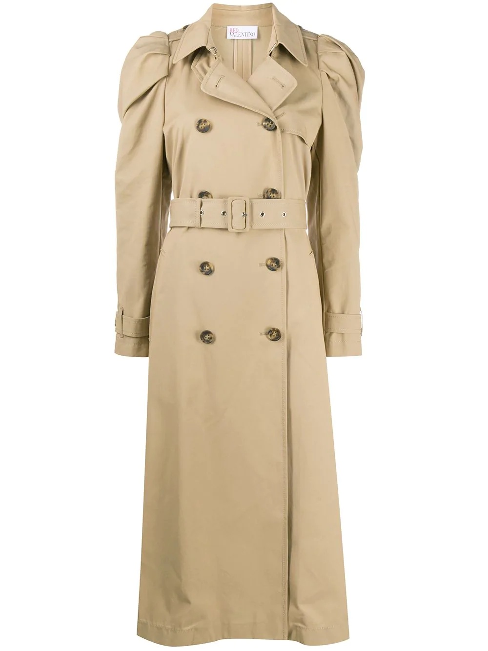 puff shoulder trench coat - 1