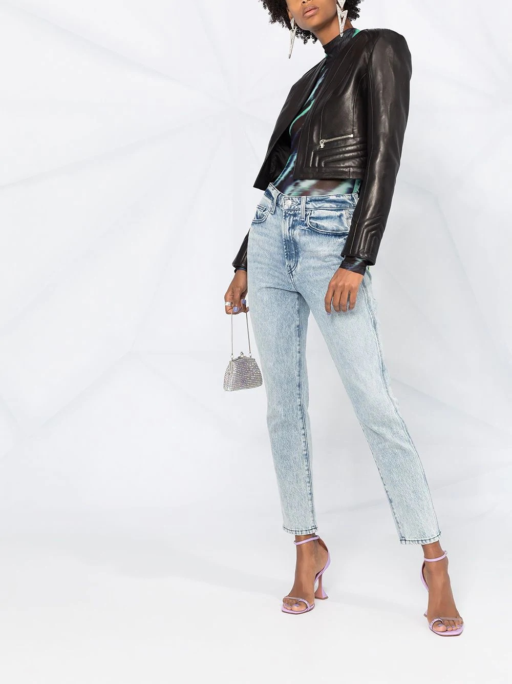 collarless cropped jacket - 2