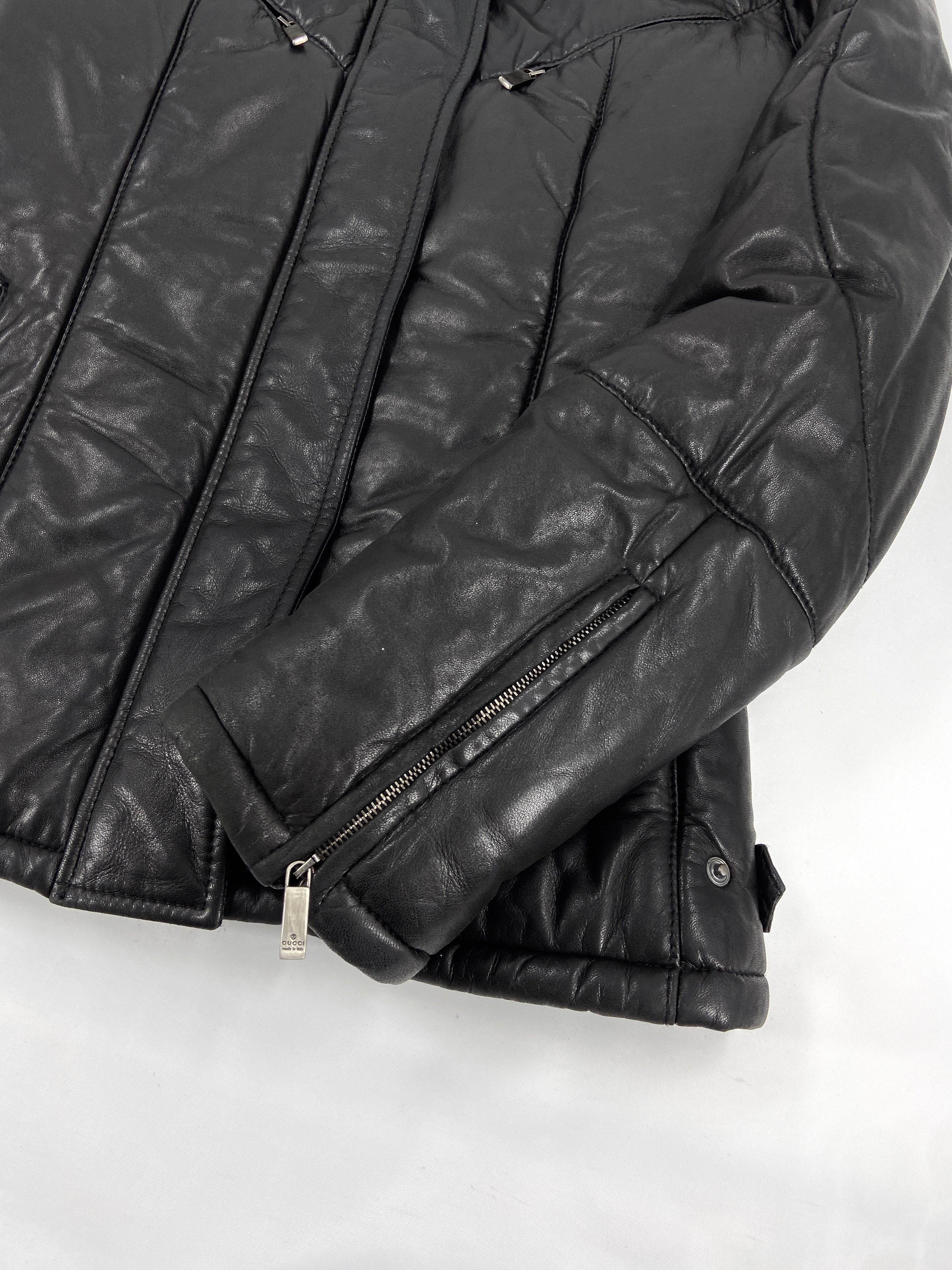 Gucci Fall 1998 Tom Ford Lambskin Leather Quilted Down Puffer Jacket 40 - 20