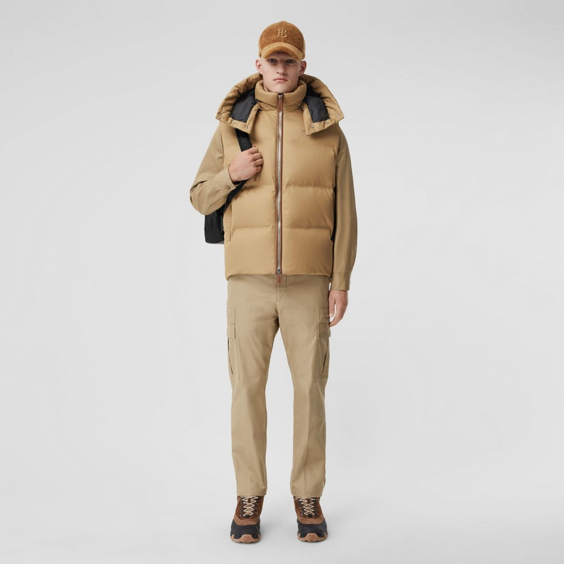 Burberry Detachable Hood Cotton Gabardine Puffer Gilet outlook