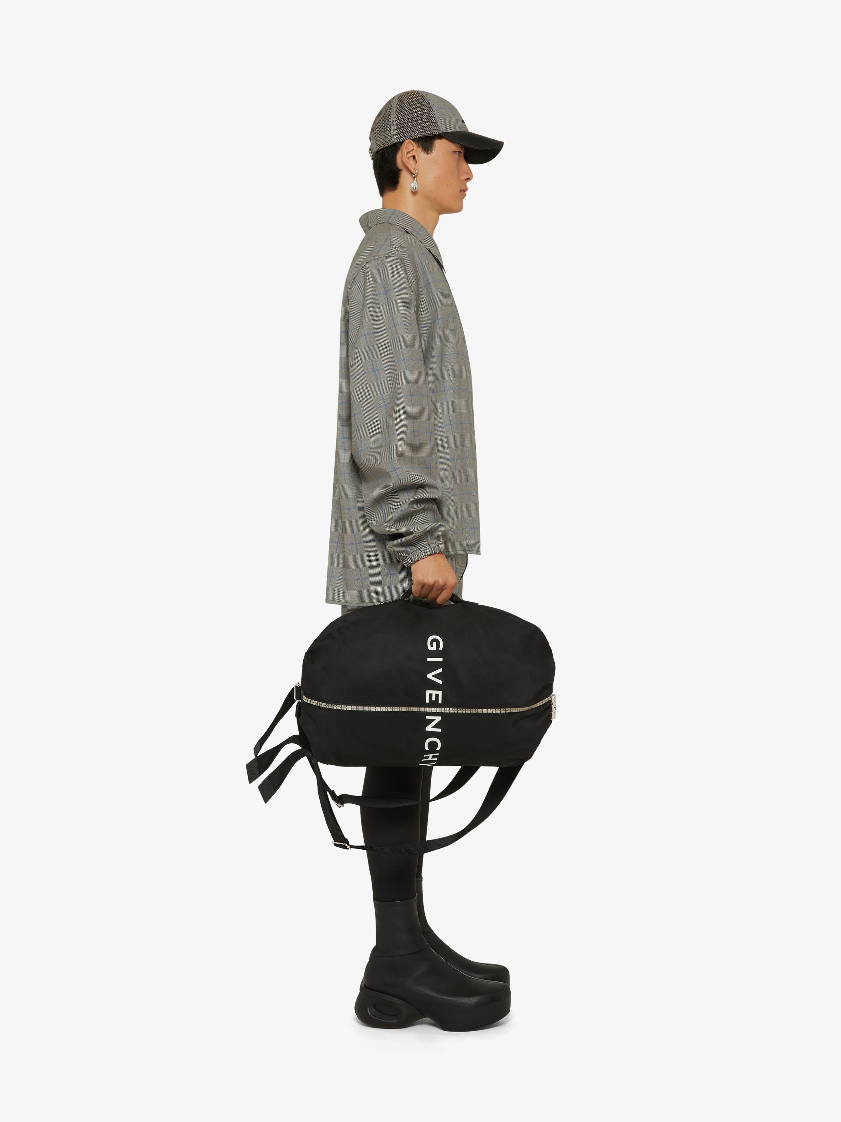 OVERSIZED ZIPPED SHIRT IN WOOL WITH PRINCE OF WALES PATTERN - 3