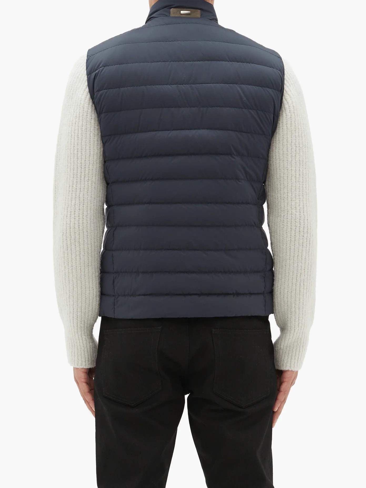 High-neck quilted down gilet - 5