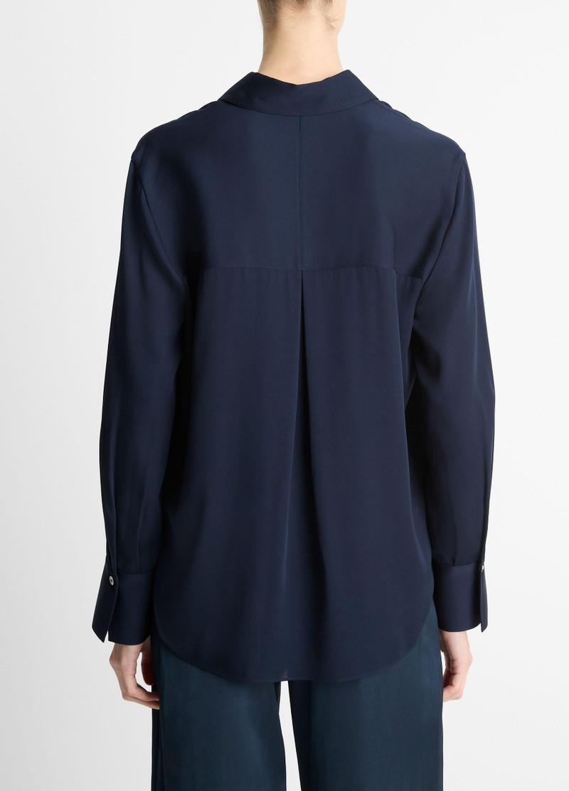 Vince Stretch-Silk Button-Front Blouse outlook