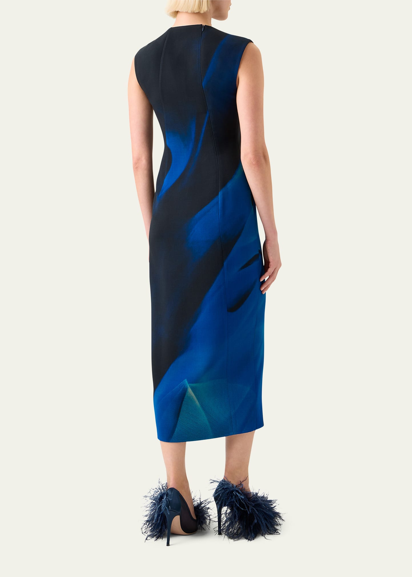 Printed Double-Face Wool Midi Dress - 3
