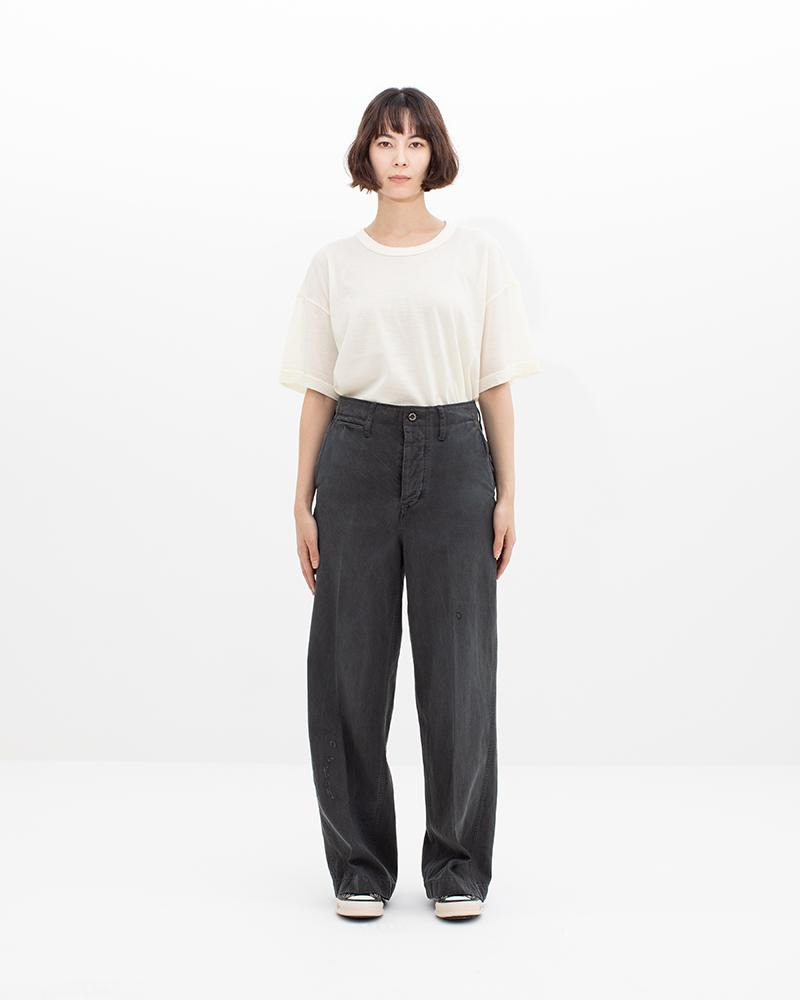WIDE PANTS DMGD W BLACK - 3