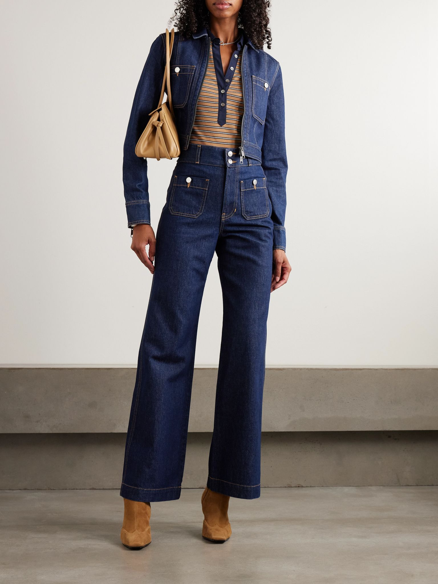 Taylor high-rise wide-leg jeans Dark denim - 2
