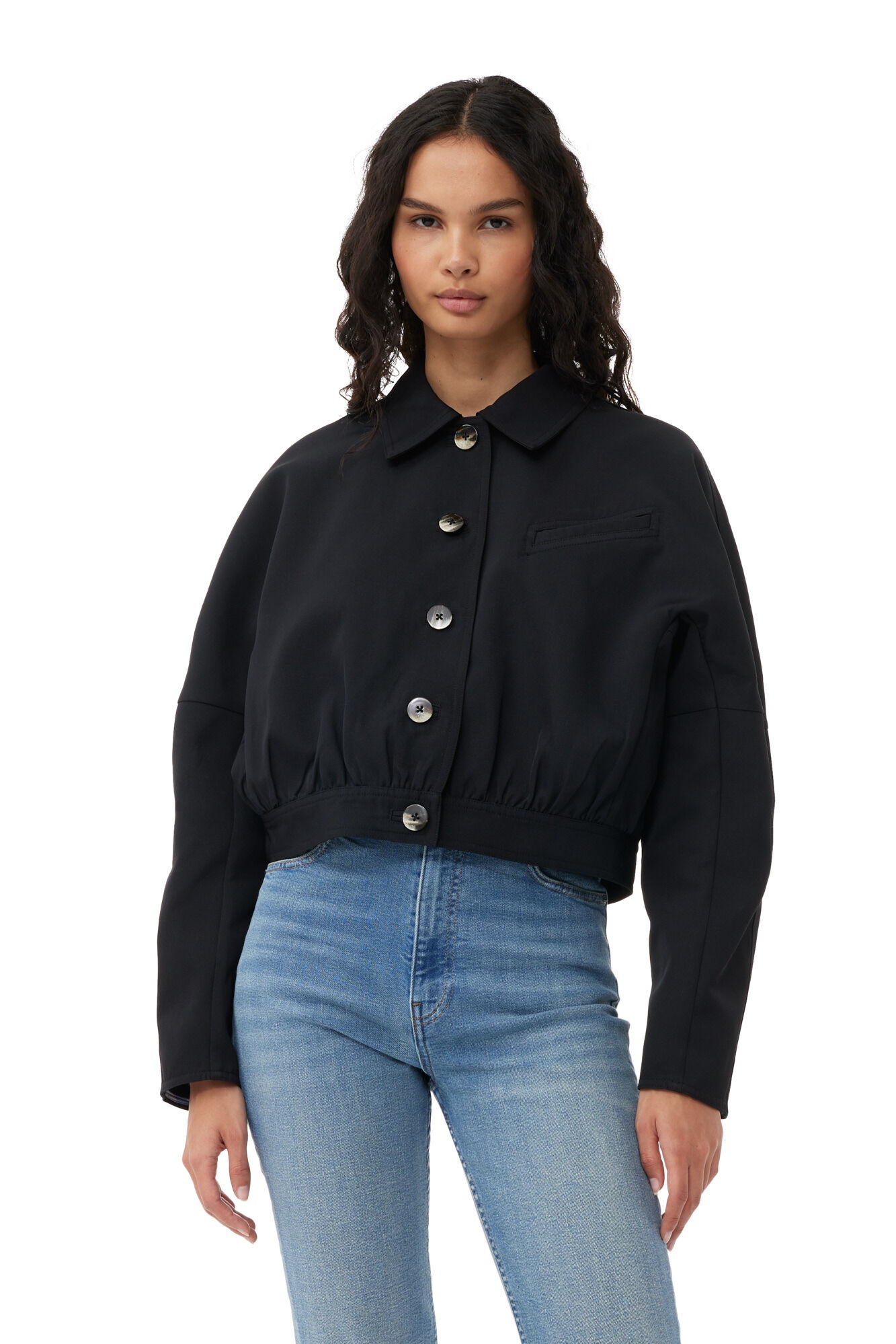 BLACK HEAVY TWILL SHORT JACKET - 4