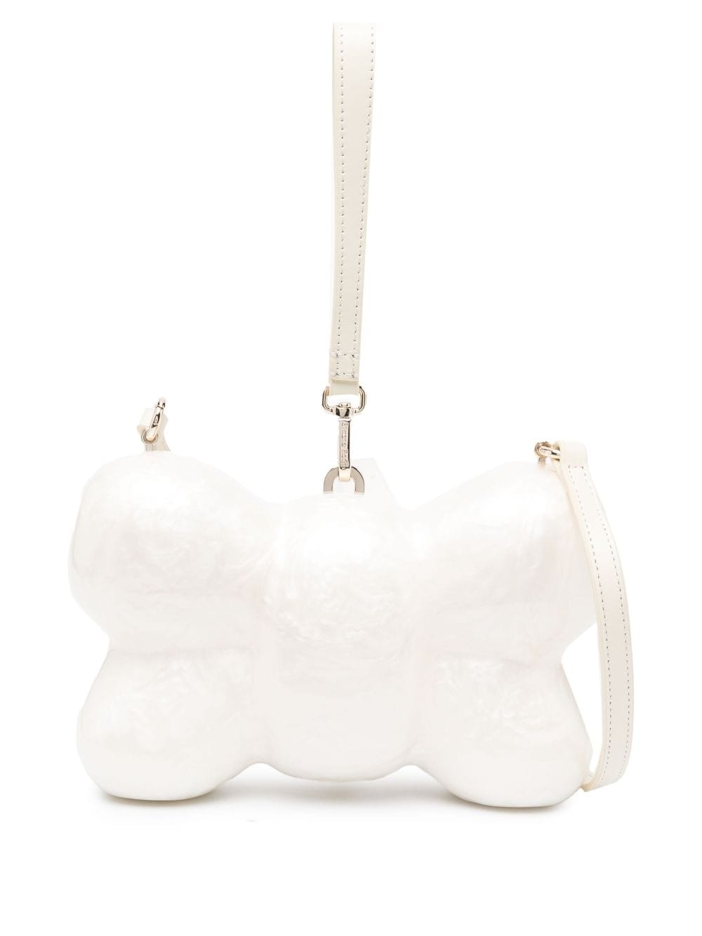 pearlescent-effect bow-shaped clutch - 1