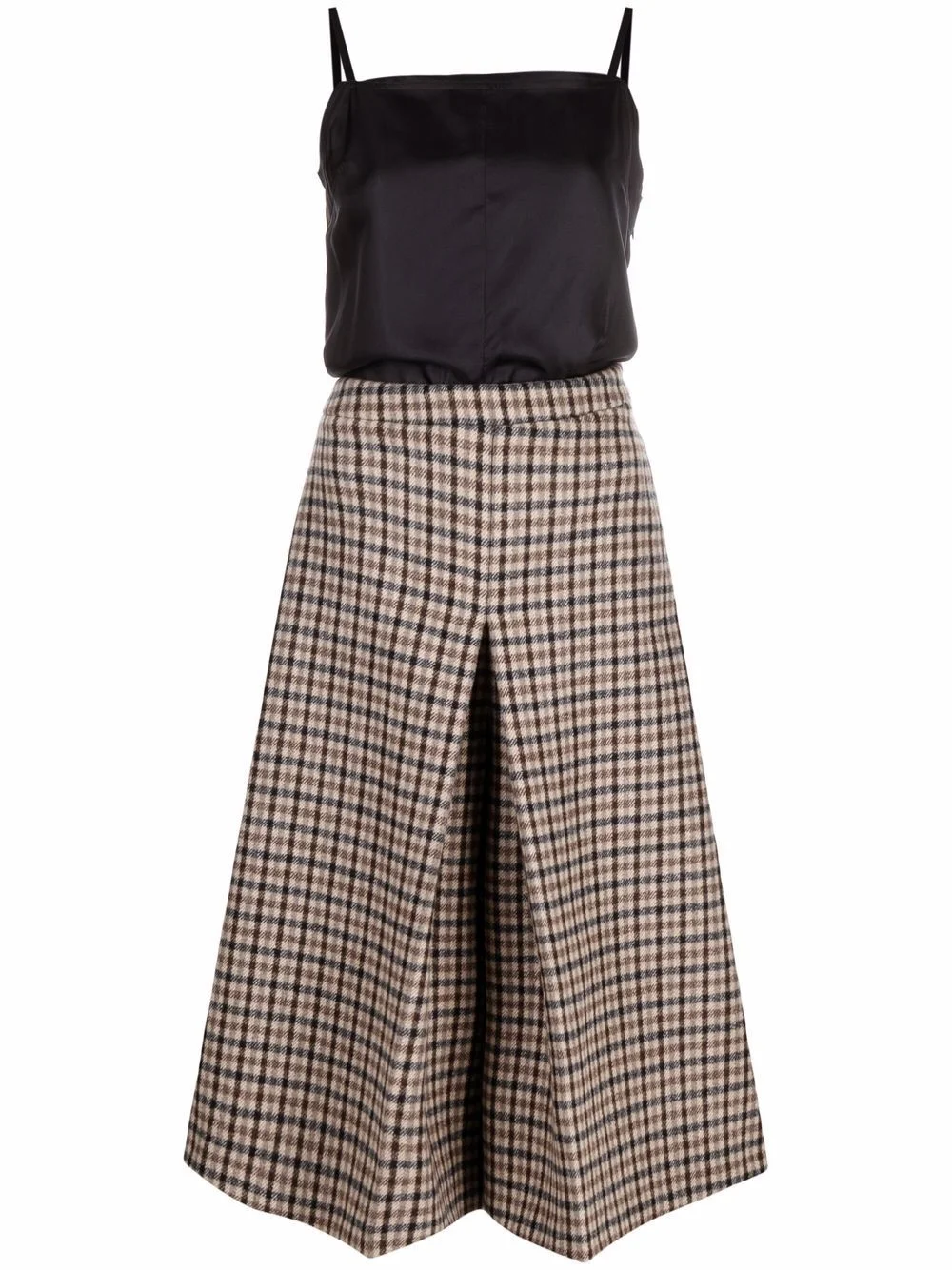 checked panel midi dress - 1