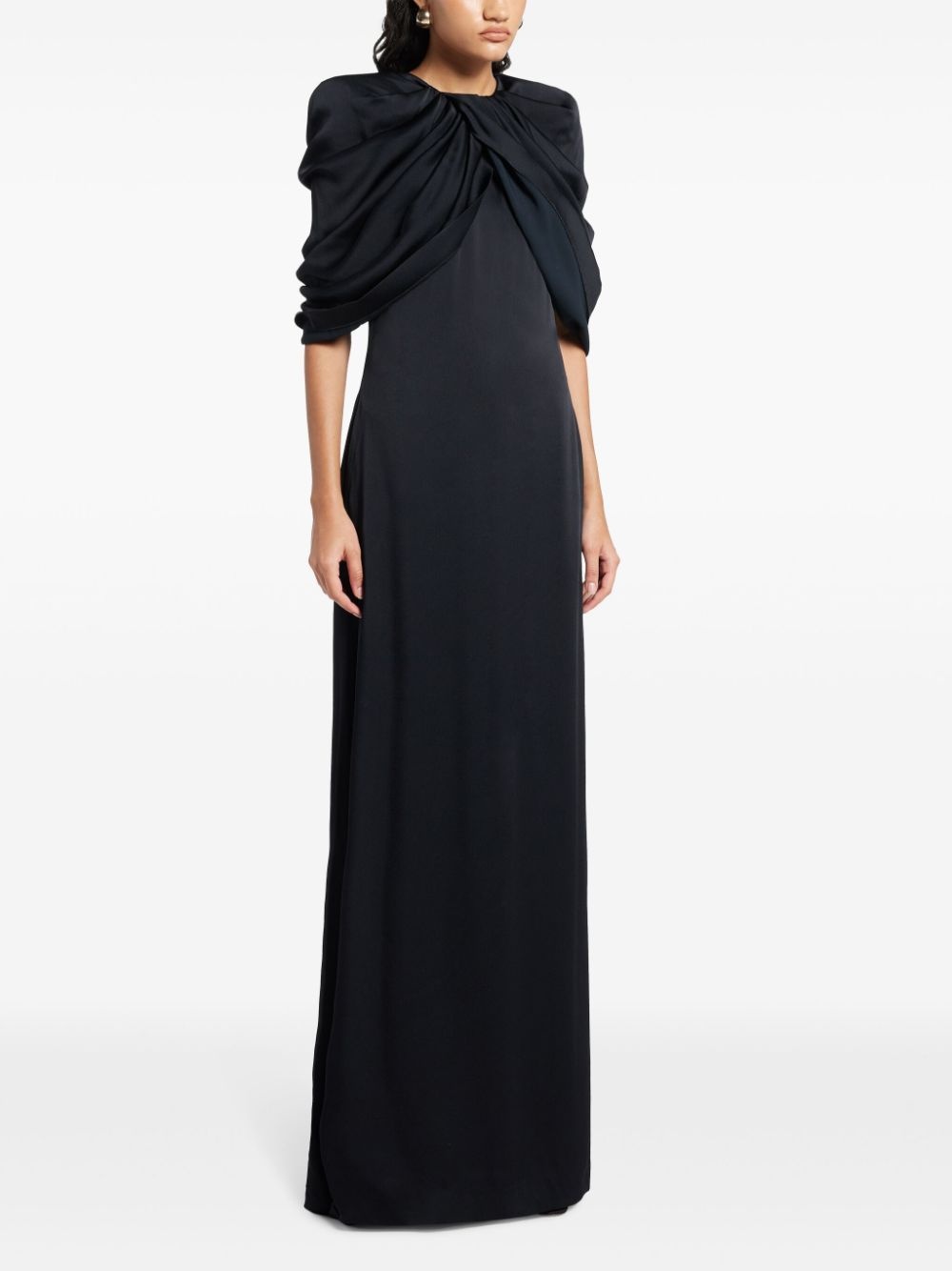draped-sleeve dress - 3