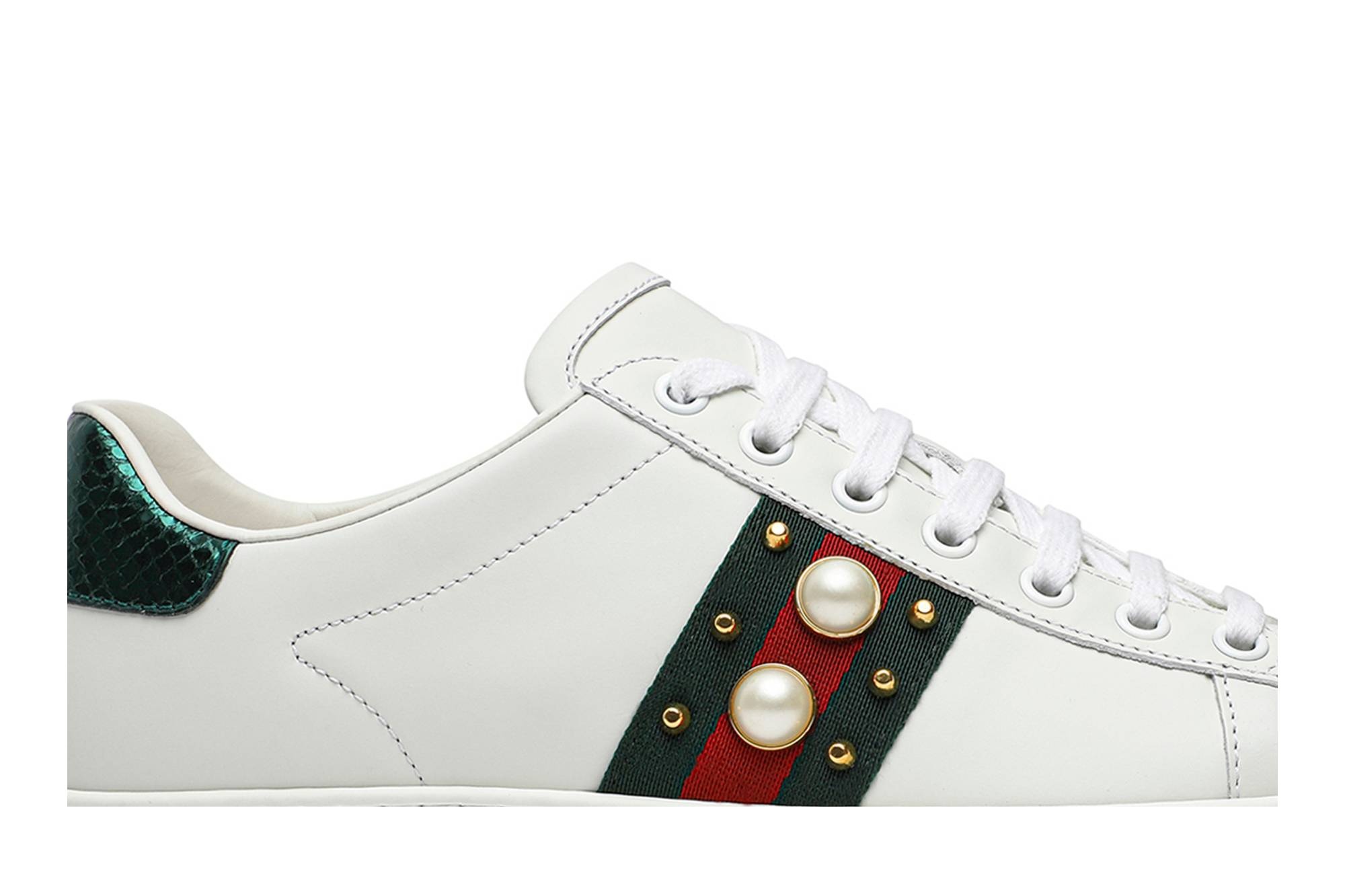 Gucci Wmns Ace Studded 'White' - 2