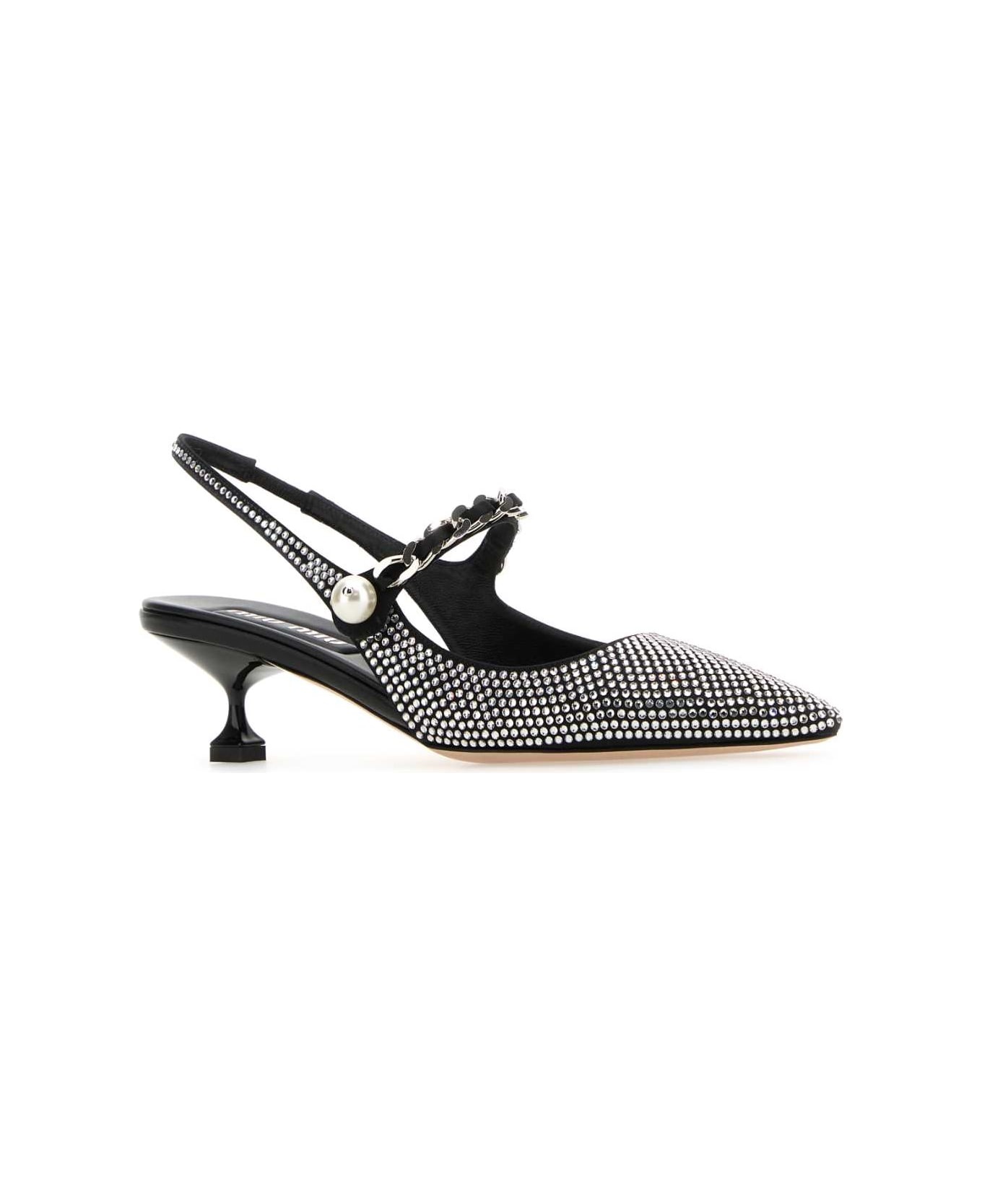 Embellished Satin Pumps - 2
