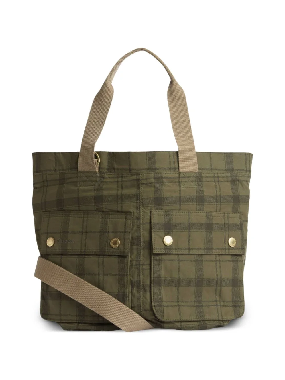 Transport tartan-checked tote bag - 1