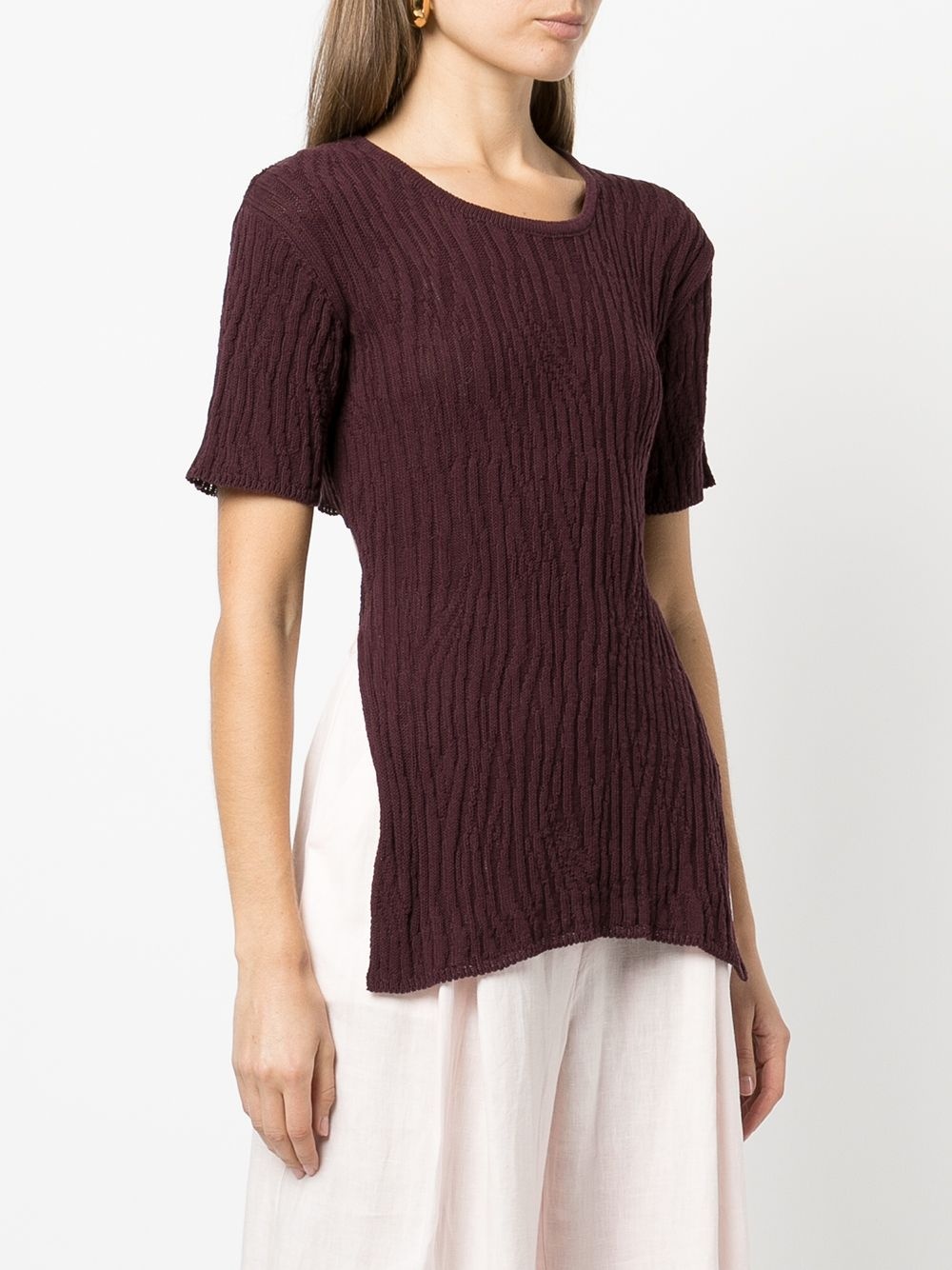 tie-fastening open-back T-shirt - 3