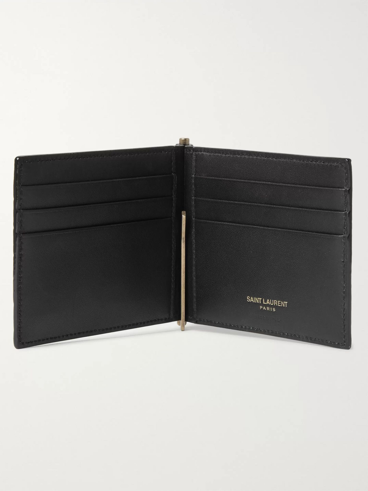 Logo-Appliquéd Croc-Effect Leather Billfold Wallet with Money Clip Black - 4