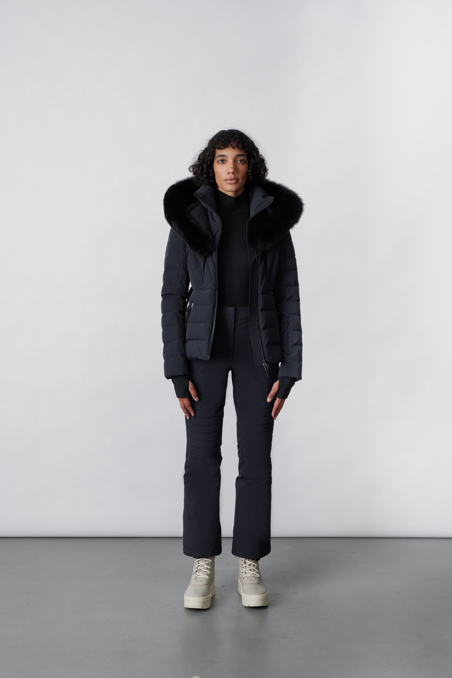 ELITA Down ski jacket with removable blue fox fur trim - 6