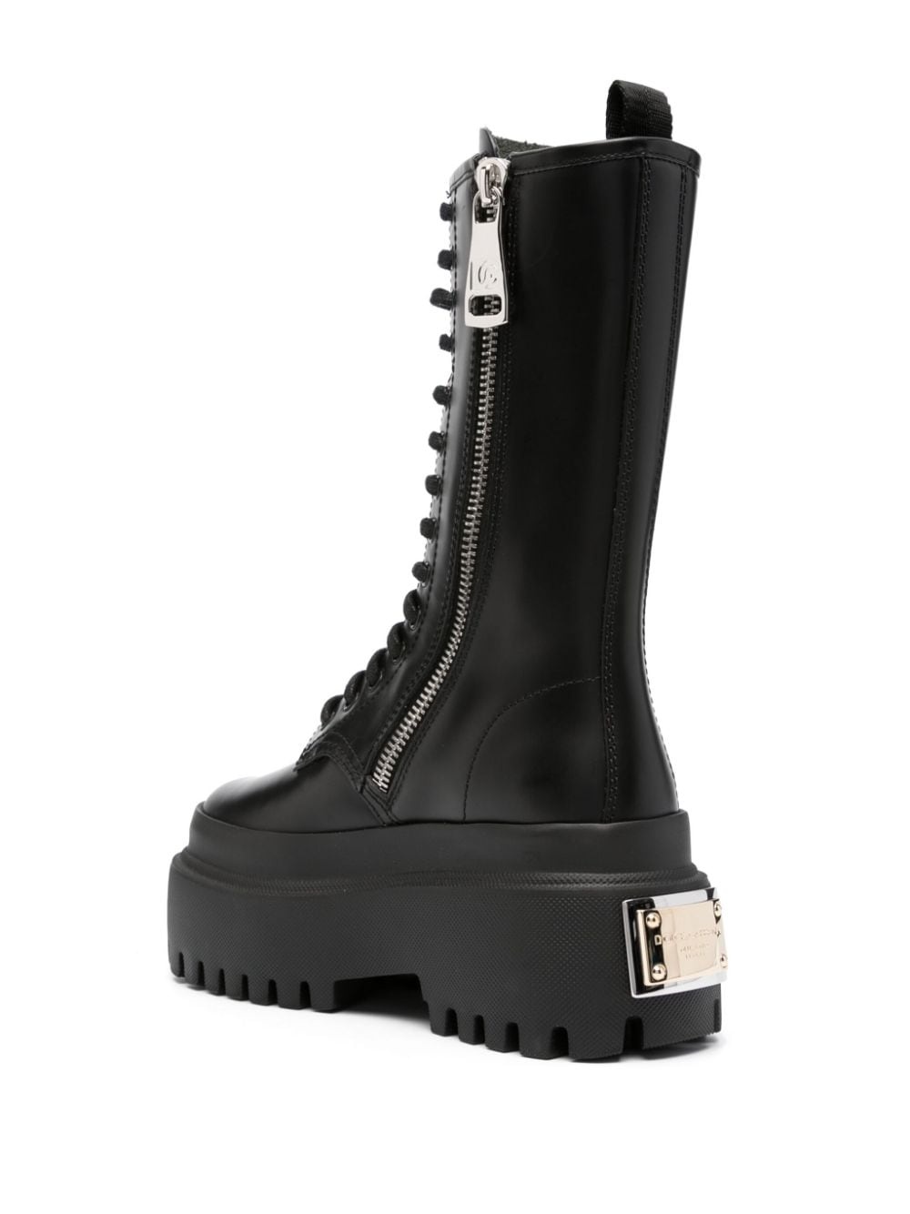 platform leather combat boots - 3