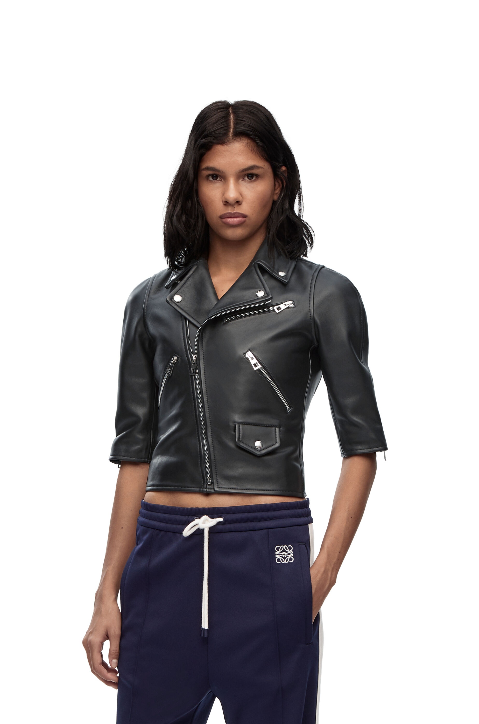 Short biker jacket in nappa - 3