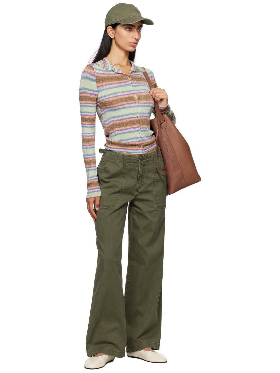 Khaki Surplus Straight Trousers - 4