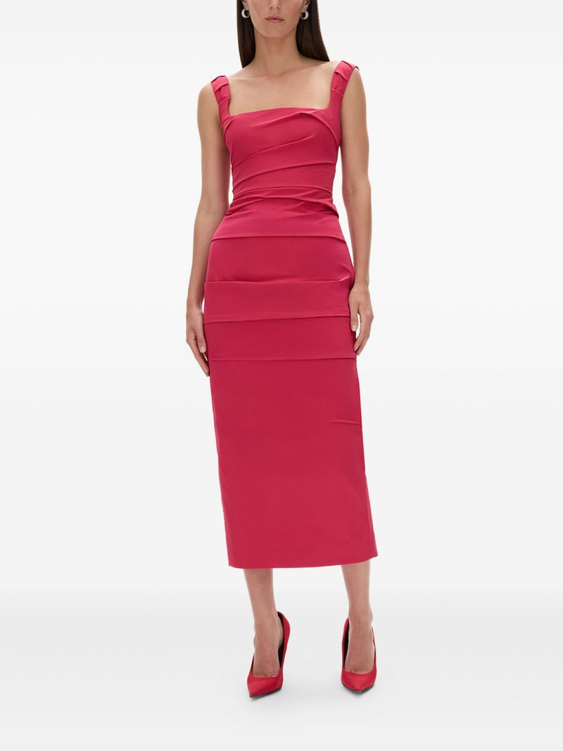 RACHEL GILBERT Anna square-neck draped midi dress outlook