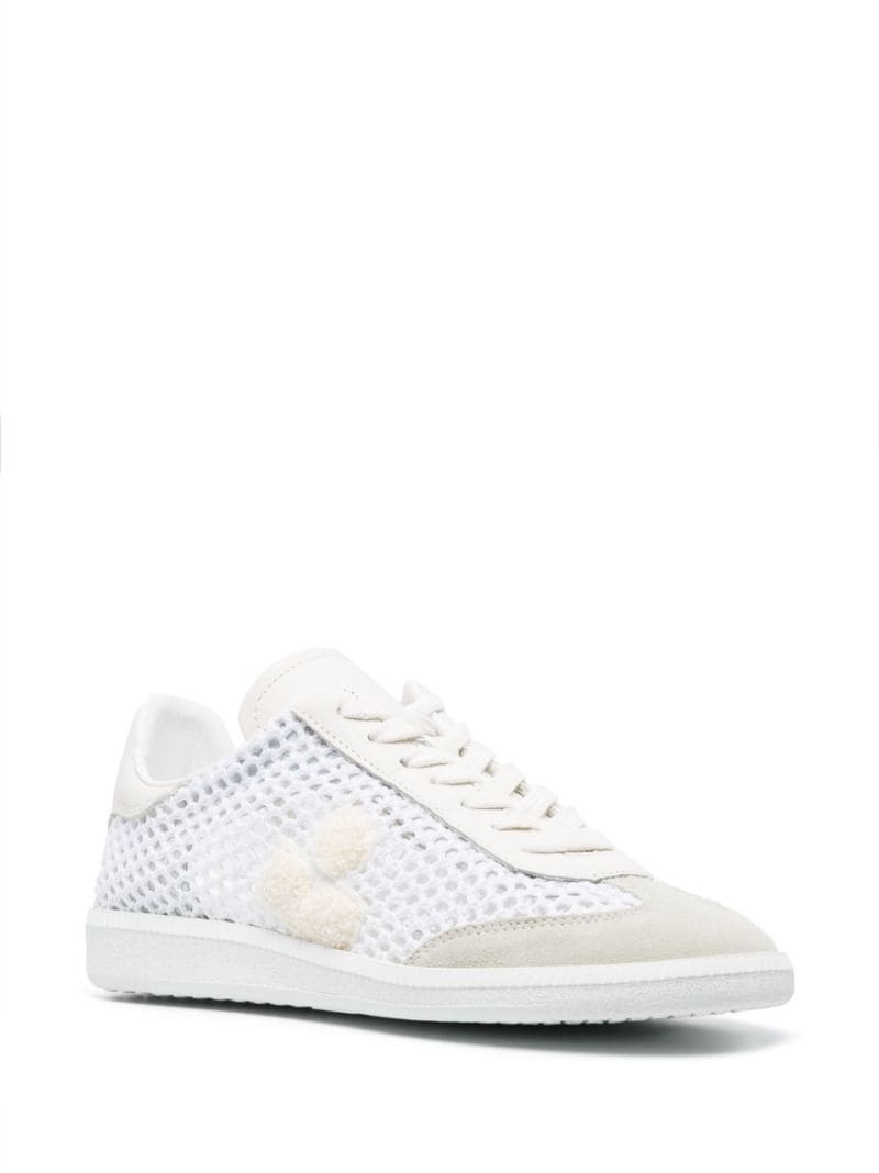 crochet-knit panelled low-top sneakers - 2