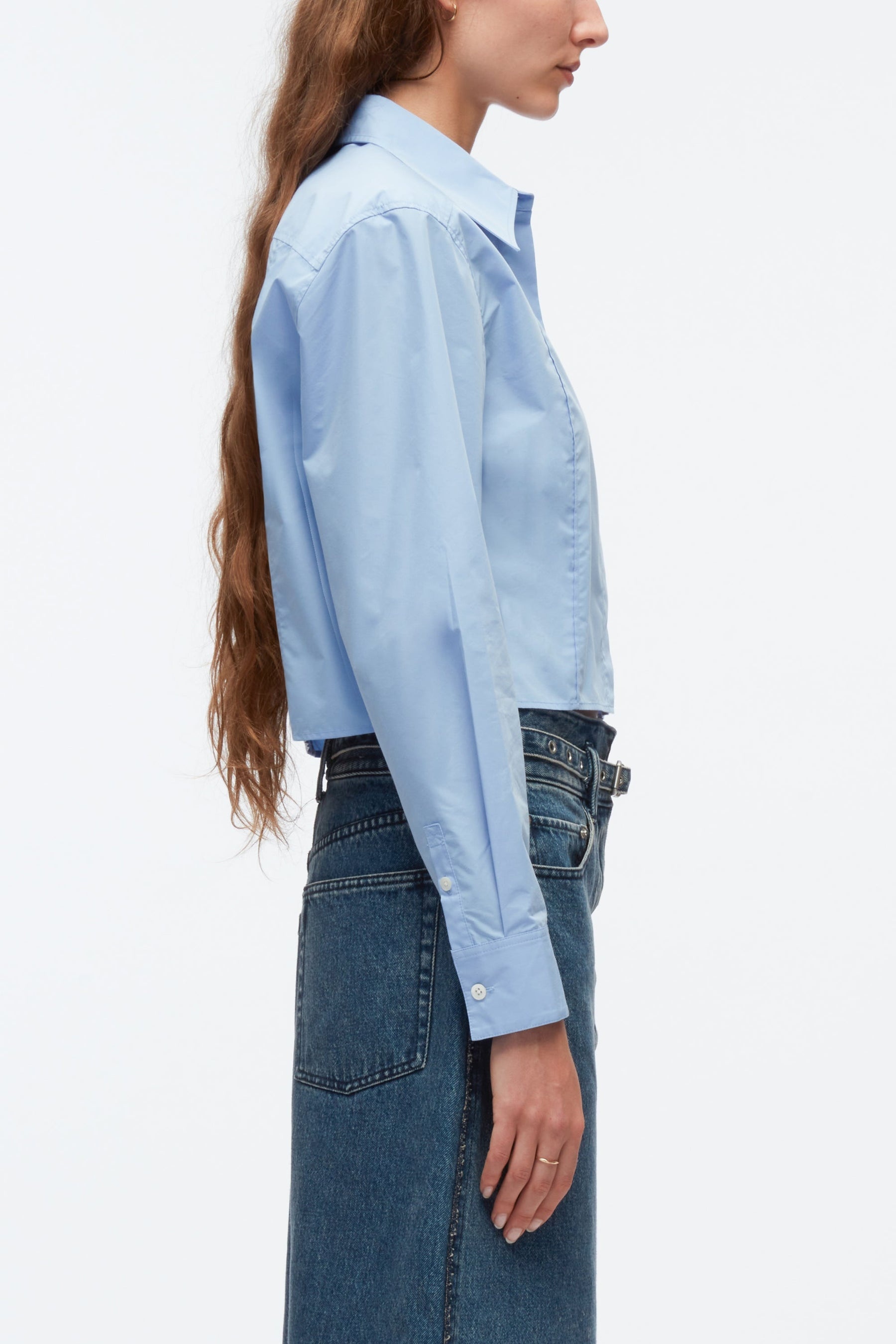 Cropped Shirt With Shoulder Pads - 3