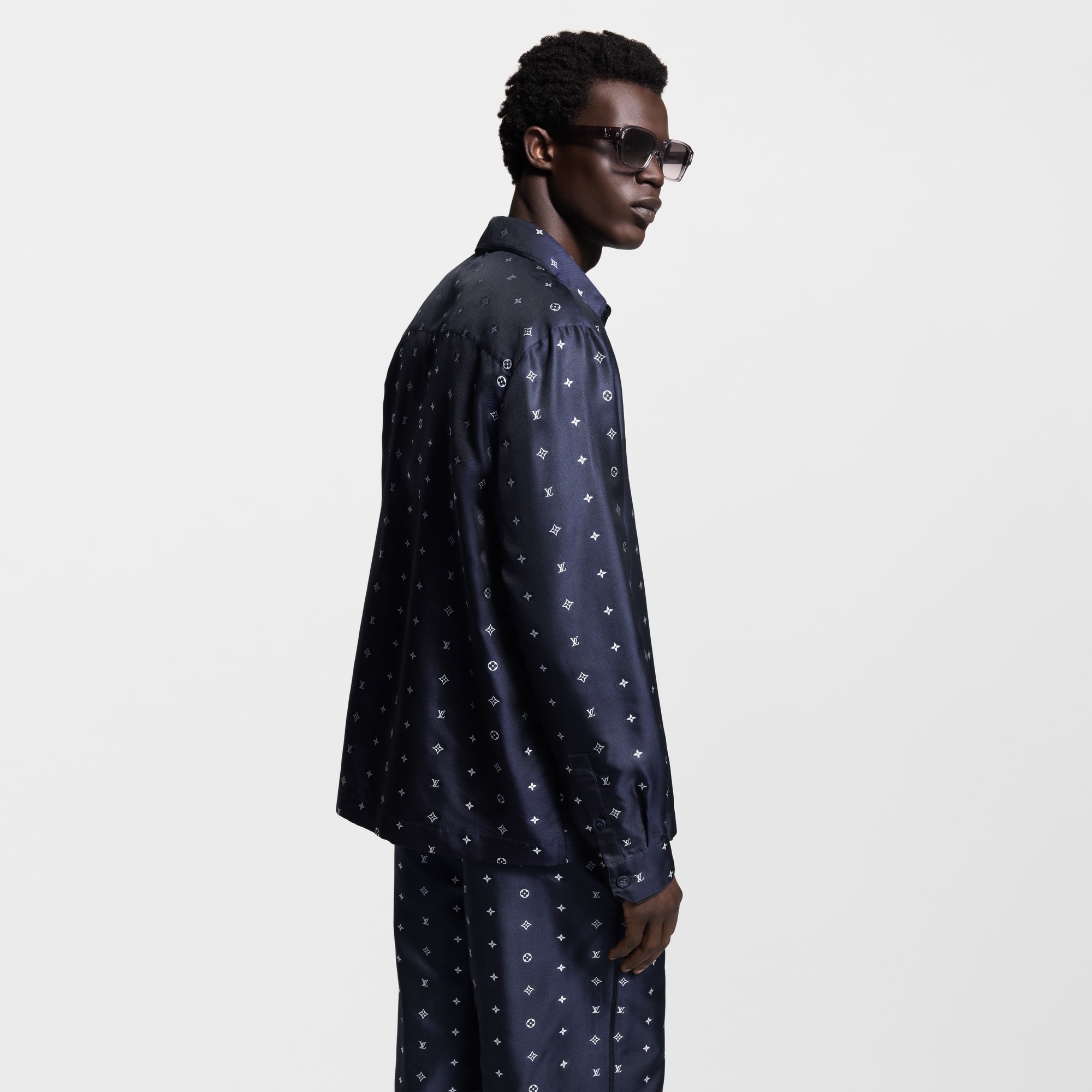 Monogram Silk Pajama Shirt - 7