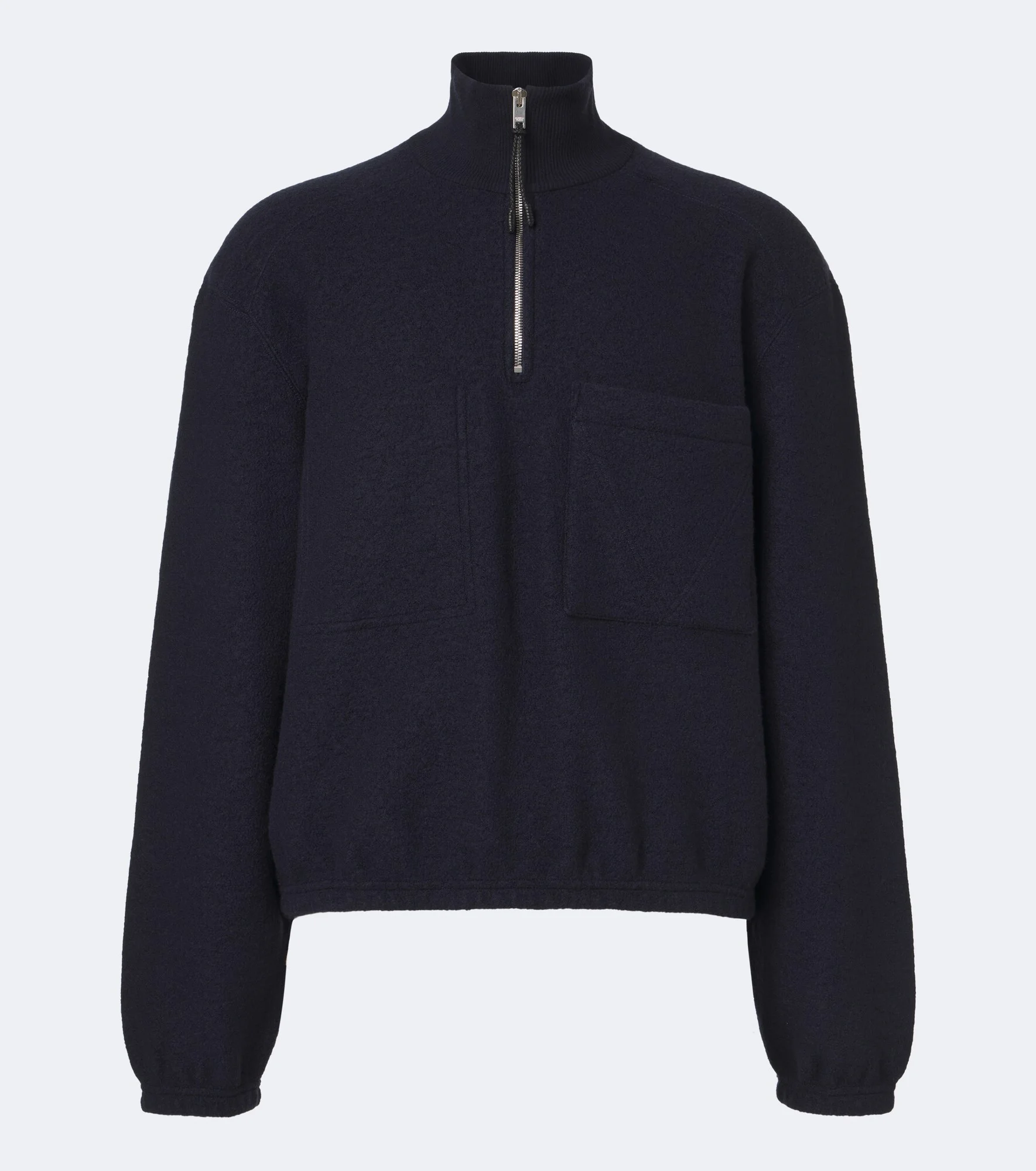 Wool felt half-zip sweater - 1