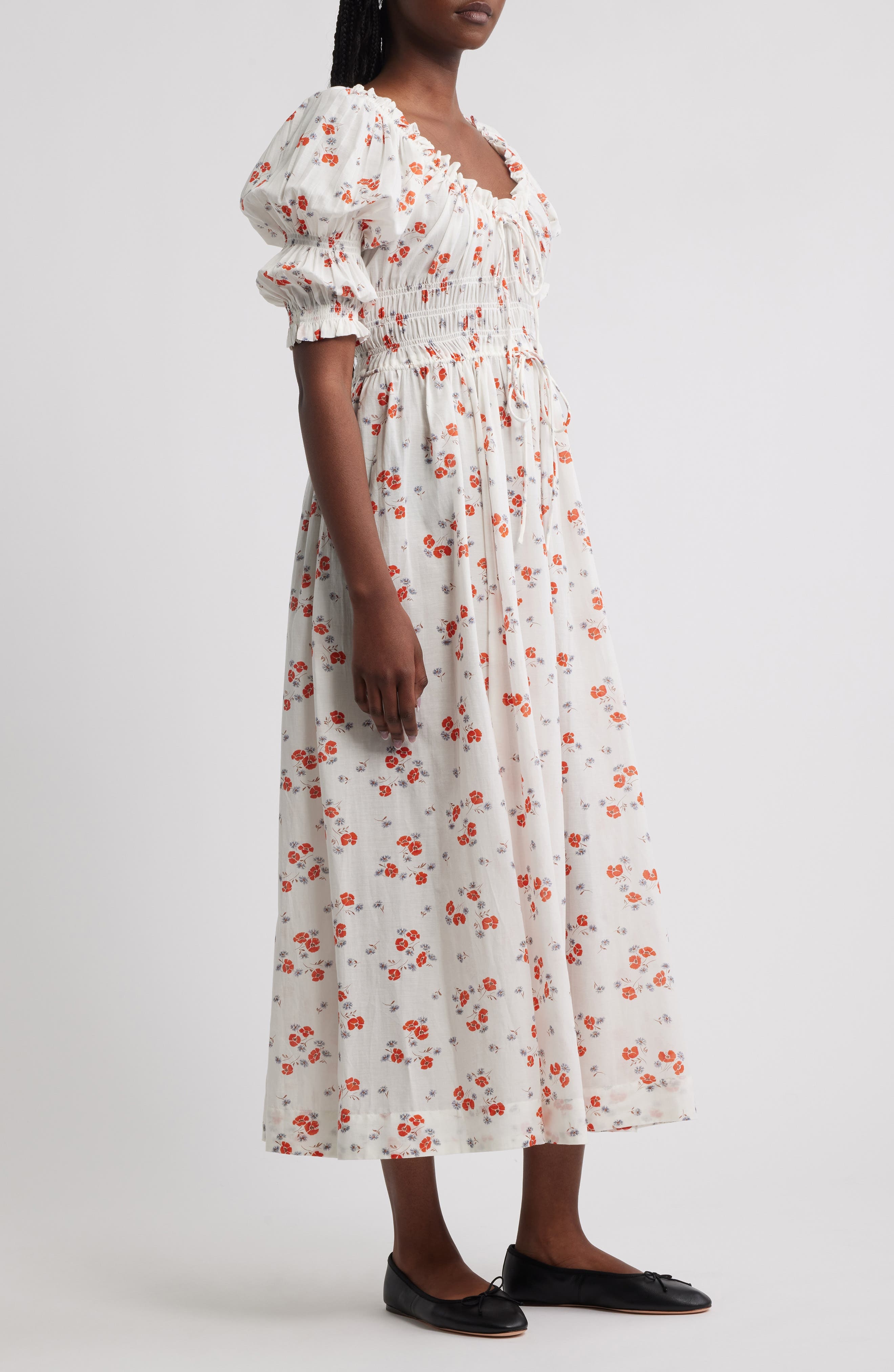DÔEN Ischia Floral Convertible Midi Dress in Poppy Field at Nordstrom - 3