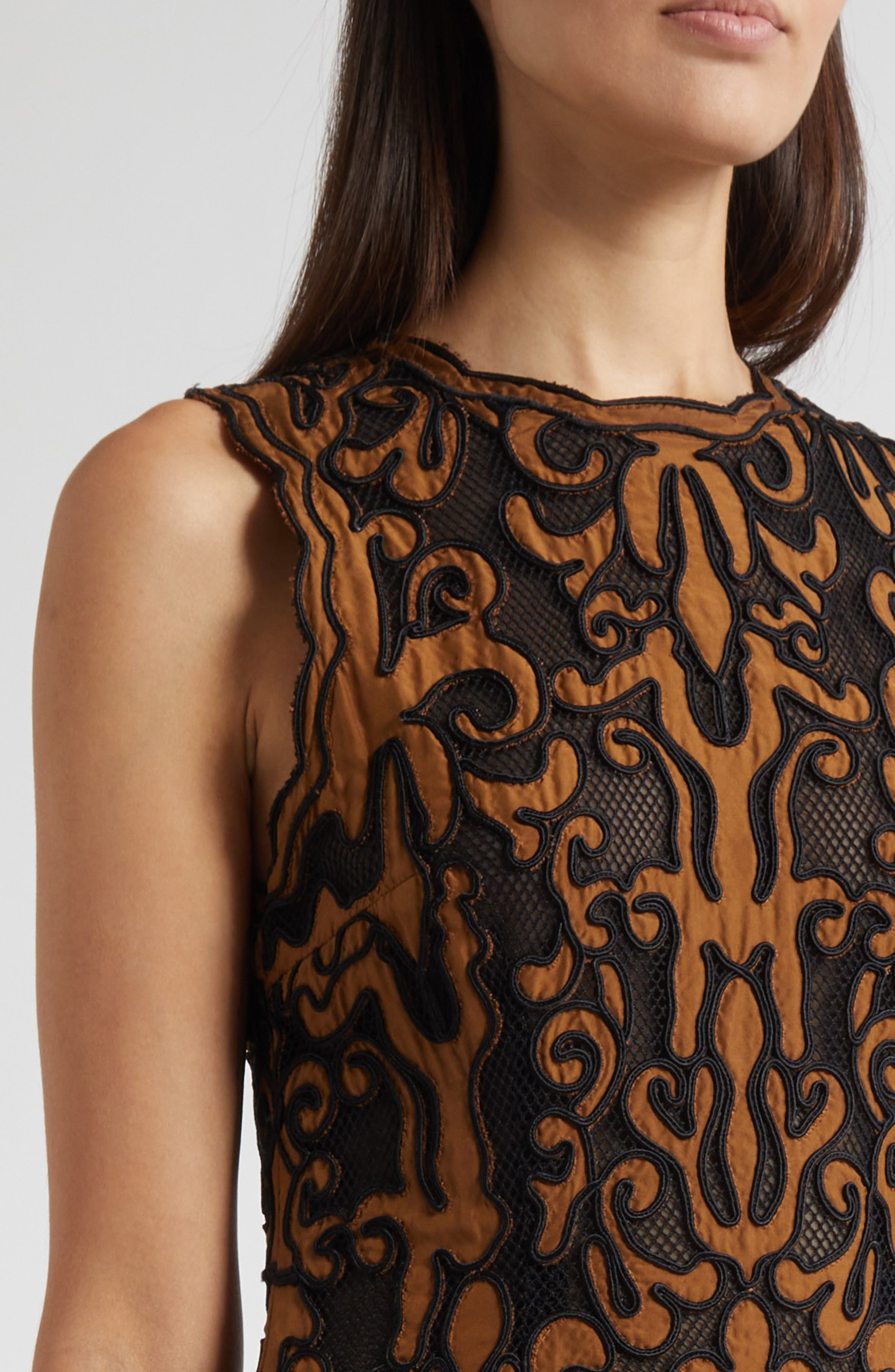 Ulla Johnson Auryn Appliqué Sleeveless Maxi Dress in Saffron at Nordstrom - 4