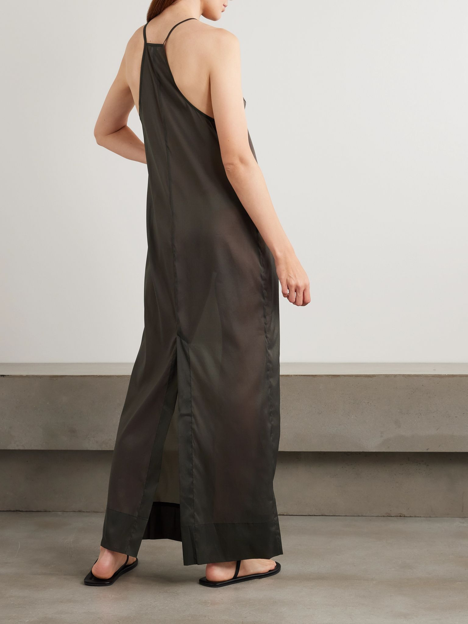 Organza maxi dress Dark brown - 3