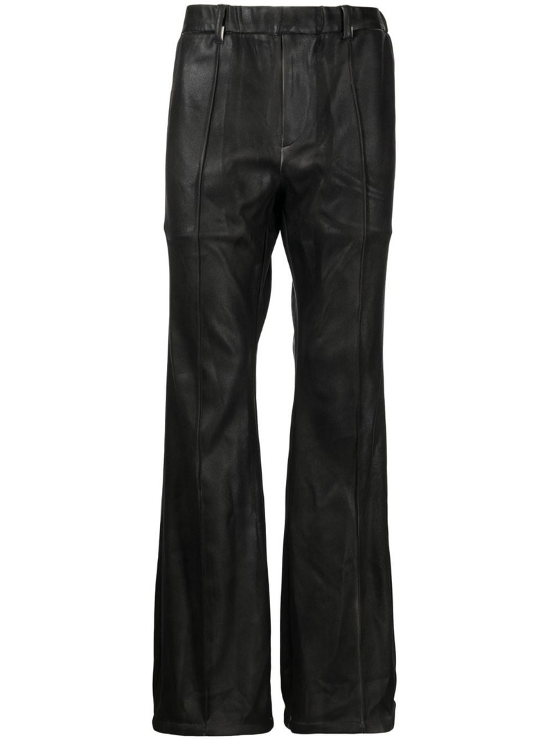 elastic-waist straight-leg trousers 1