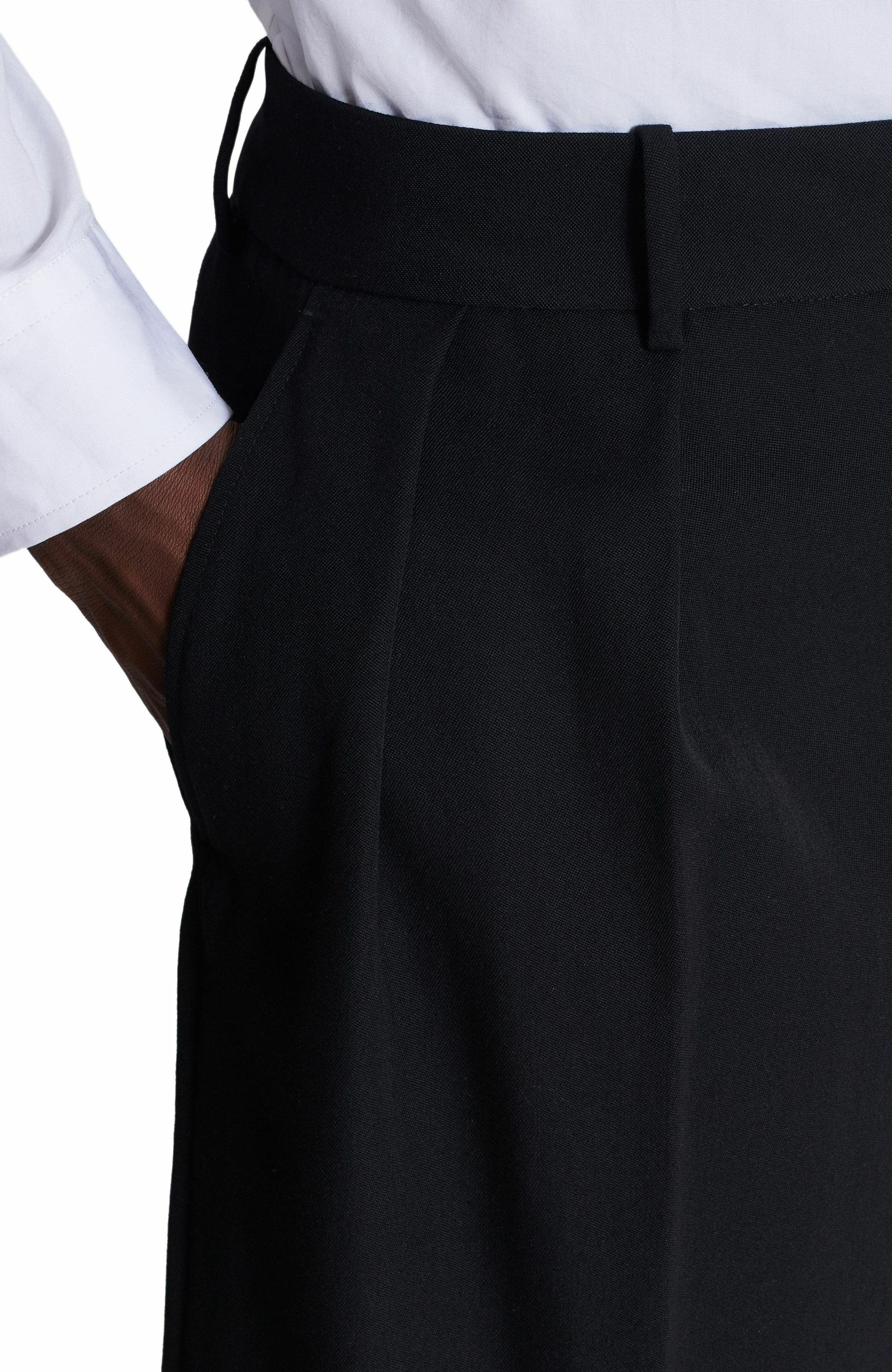 Balmain Grain de poudre pleated Bermuda shorts in Black at Nordstrom - 5