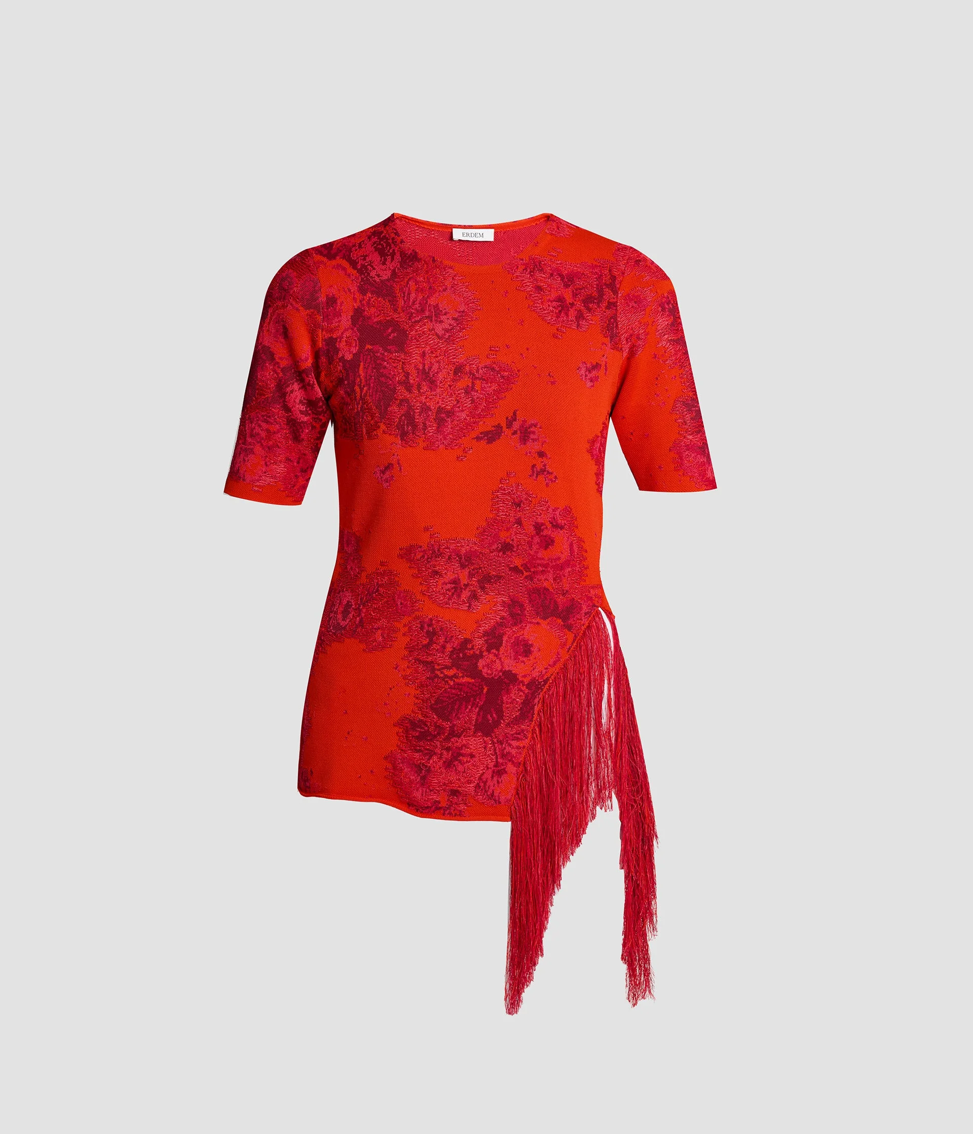 FRENCH FRAY SHORT SLEEVE KNIT TOP - 1