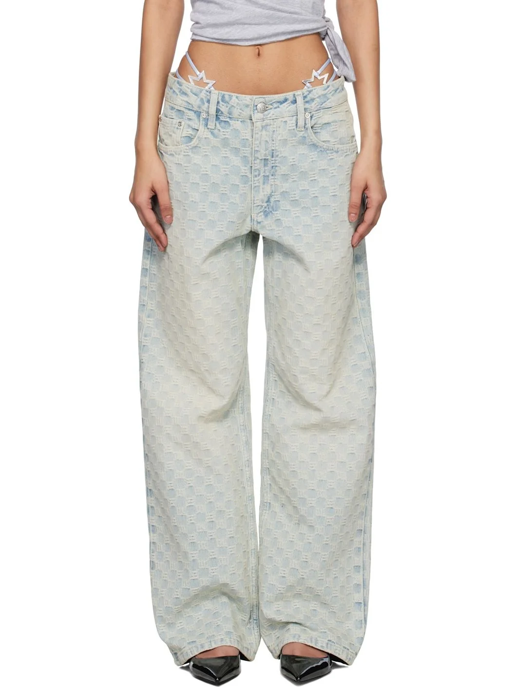 Blue Monogram Ocean Washed Jeans - 1
