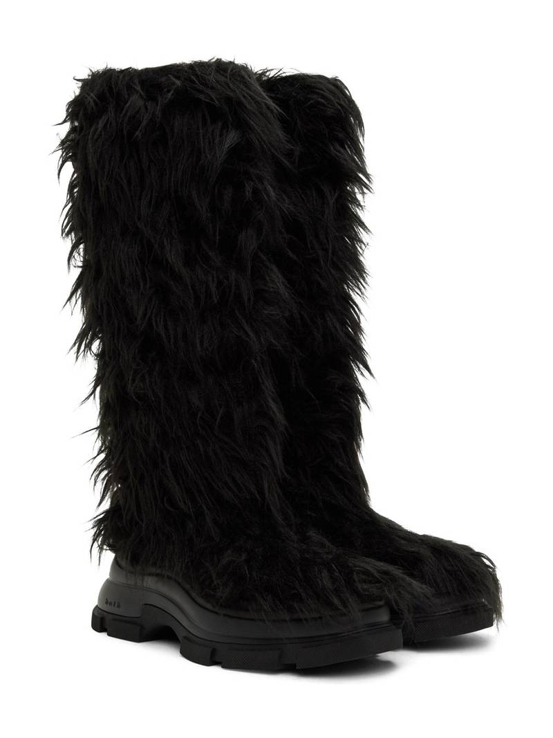Black Gao High Faux-Fur Boots 4