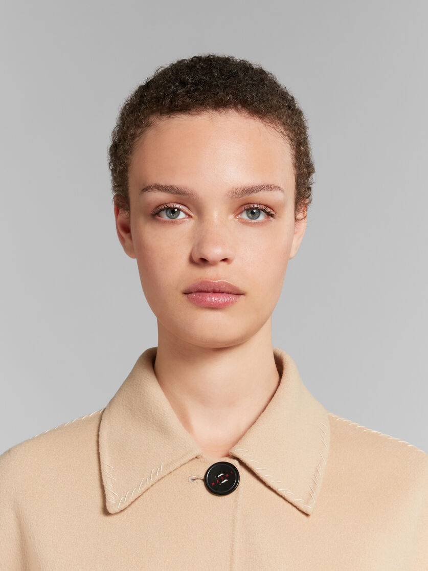 CAMEL WOOL AND CASHMERE TRENCH COAT - 4