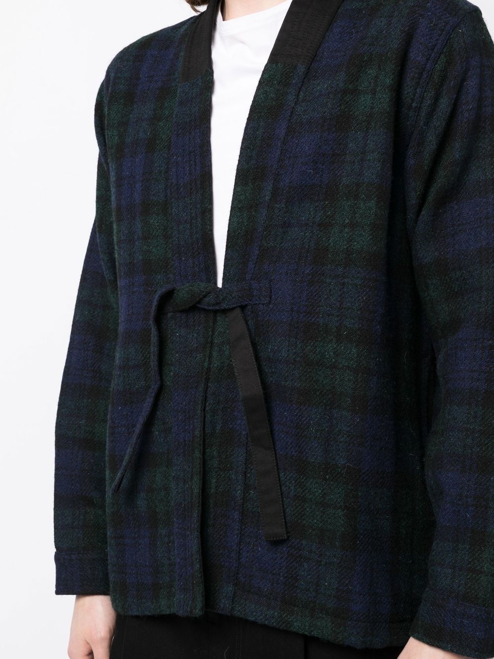 tartan front-tie jacket - 5