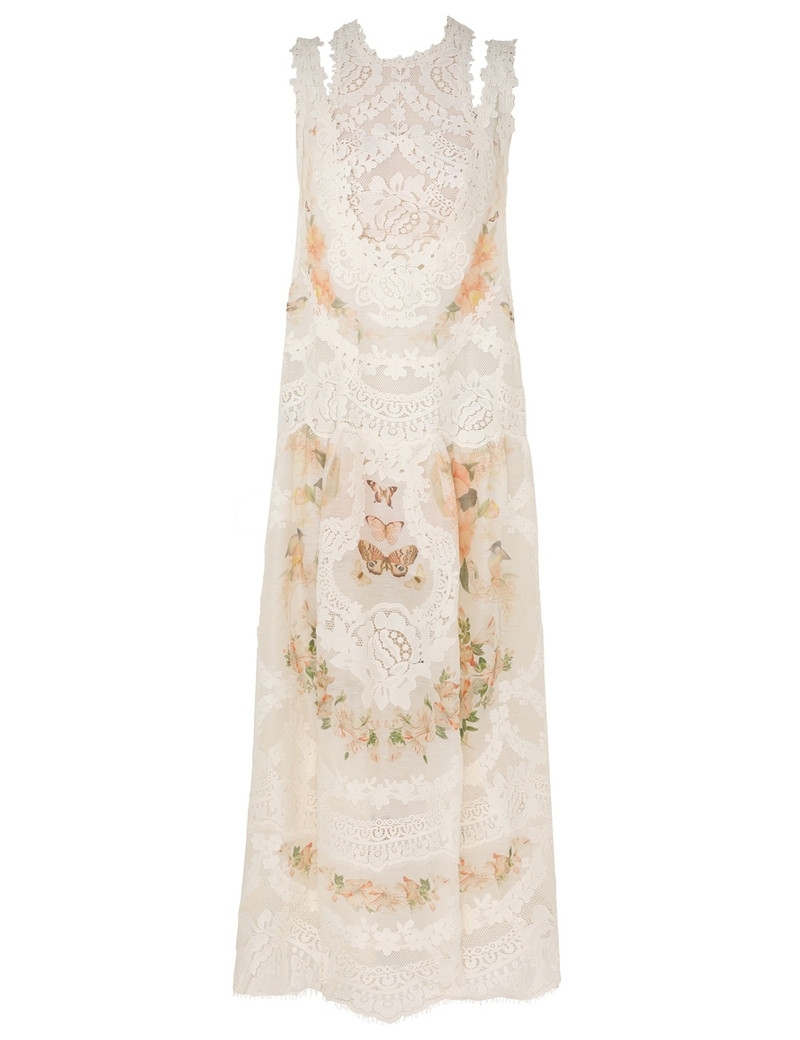 color block lace up dress Color Block Faux Two-Piece Lace-Up Maxi Dress by Malbusaat main image 0