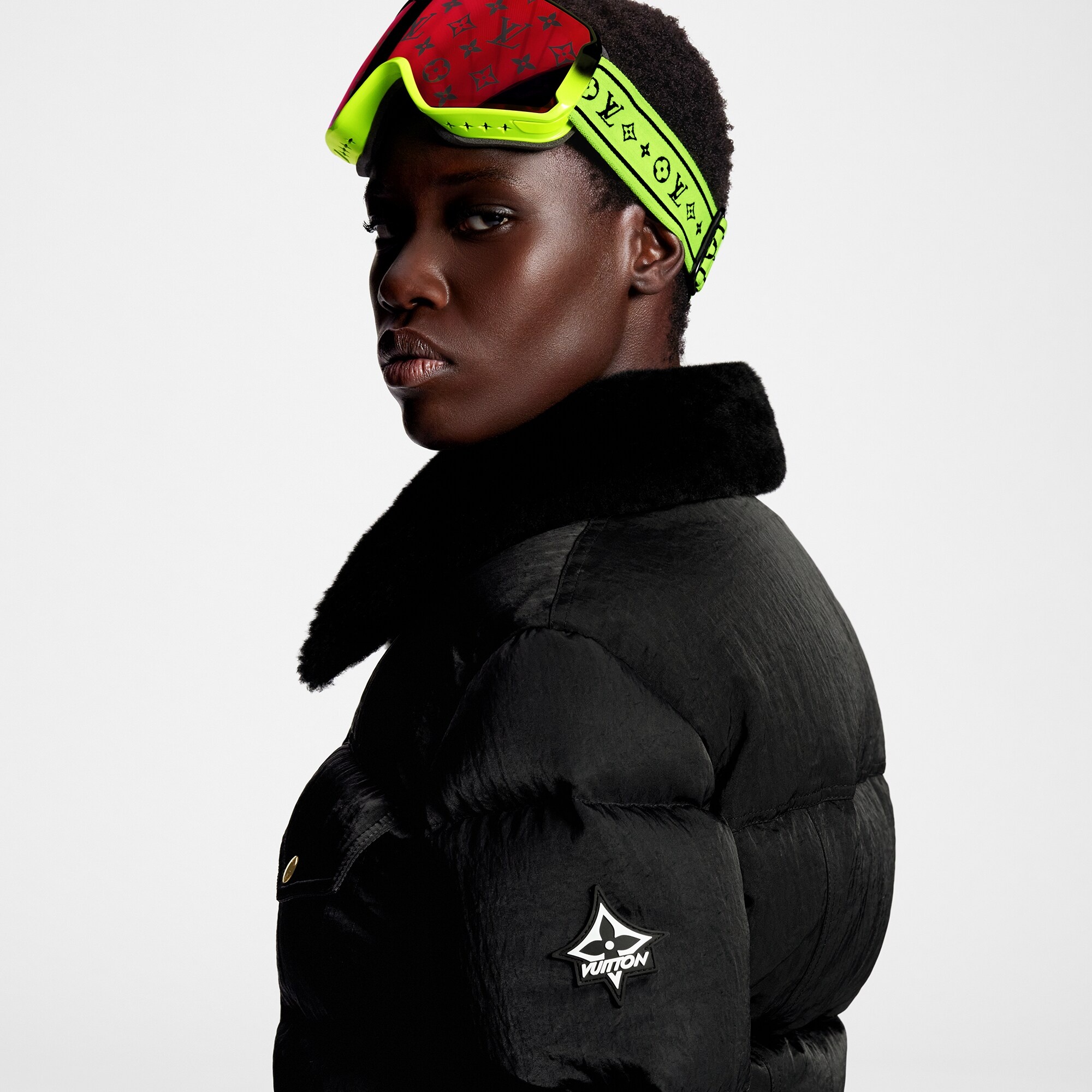 Crinkled Nylon Peplum Puffer Jacket - 2