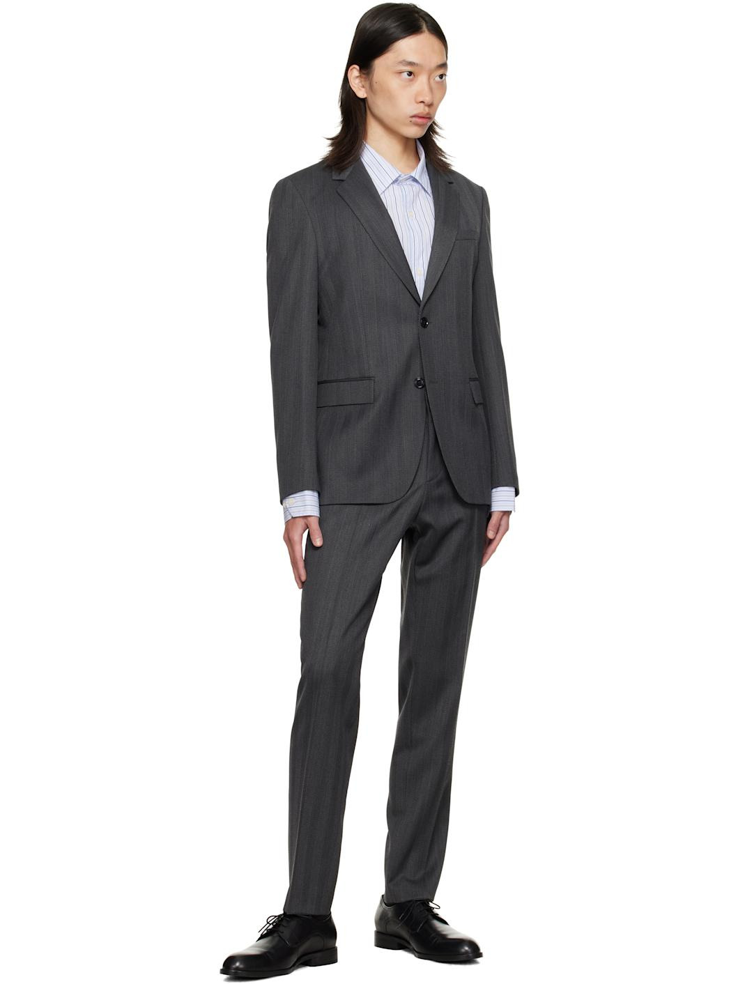 Gray Slim-Fit Two-Piece Suit - 5
