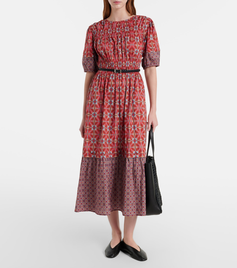 velvet Maela printed cotton midi dress outlook