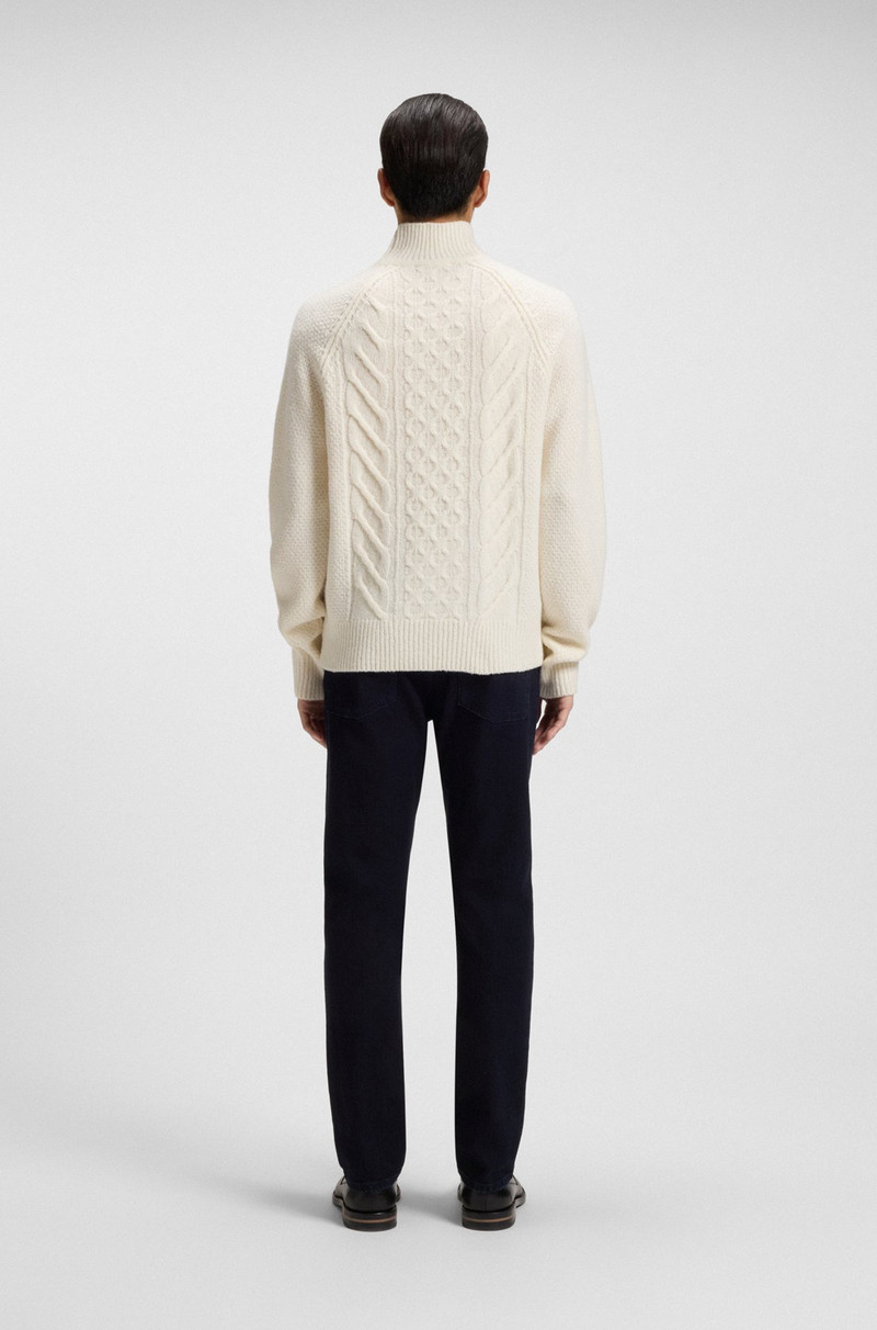 WOOL-SILK SWEATER WITH CABLE KNIT 5